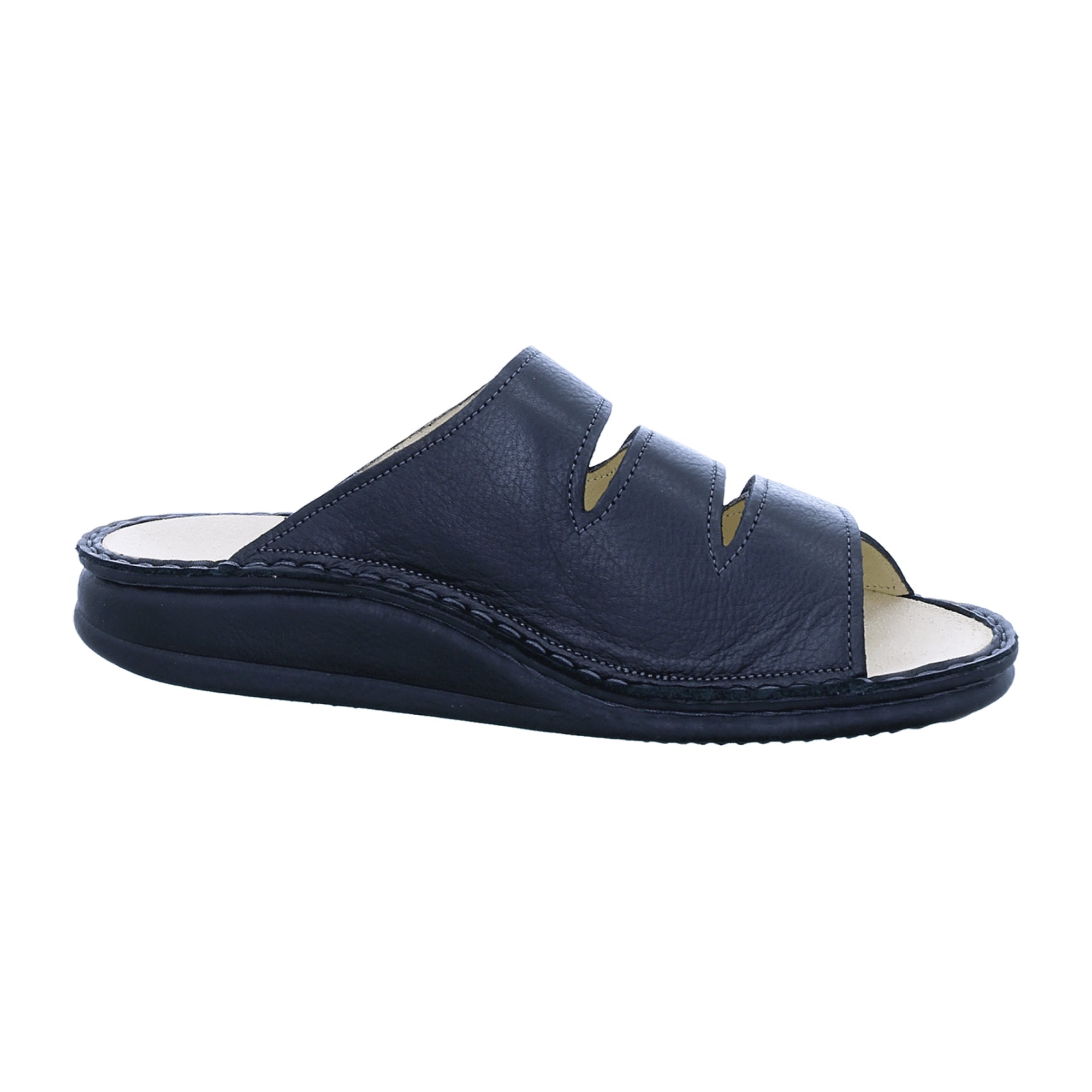 Finn Comfort Korfu Men's Sandals - Comfortable Leather Slides in Black with Adjustable Straps - Bartel-Shop