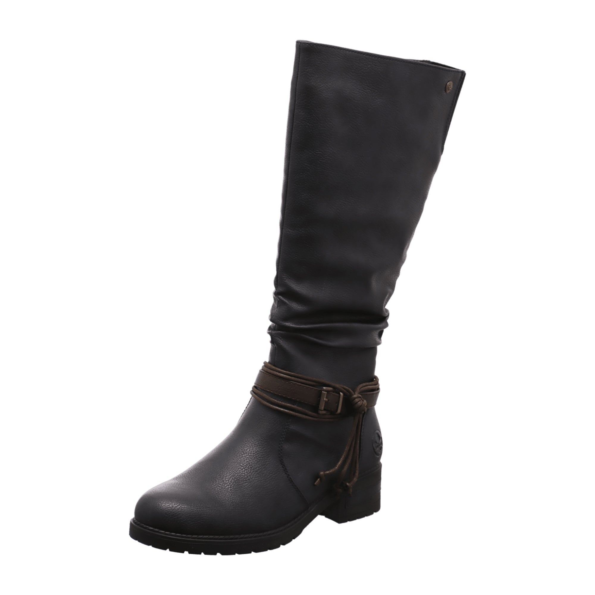 Rieker HWK Women's Black Boots Synthetic Leather Textile Lining Winter