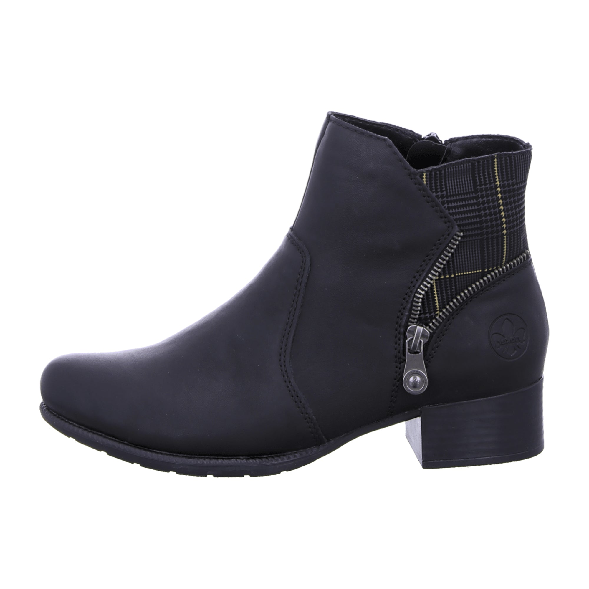 Rieker HWK Women's Black Boots Synthetic Leather Textile Lining Winter Shoes - Bartel-Shop