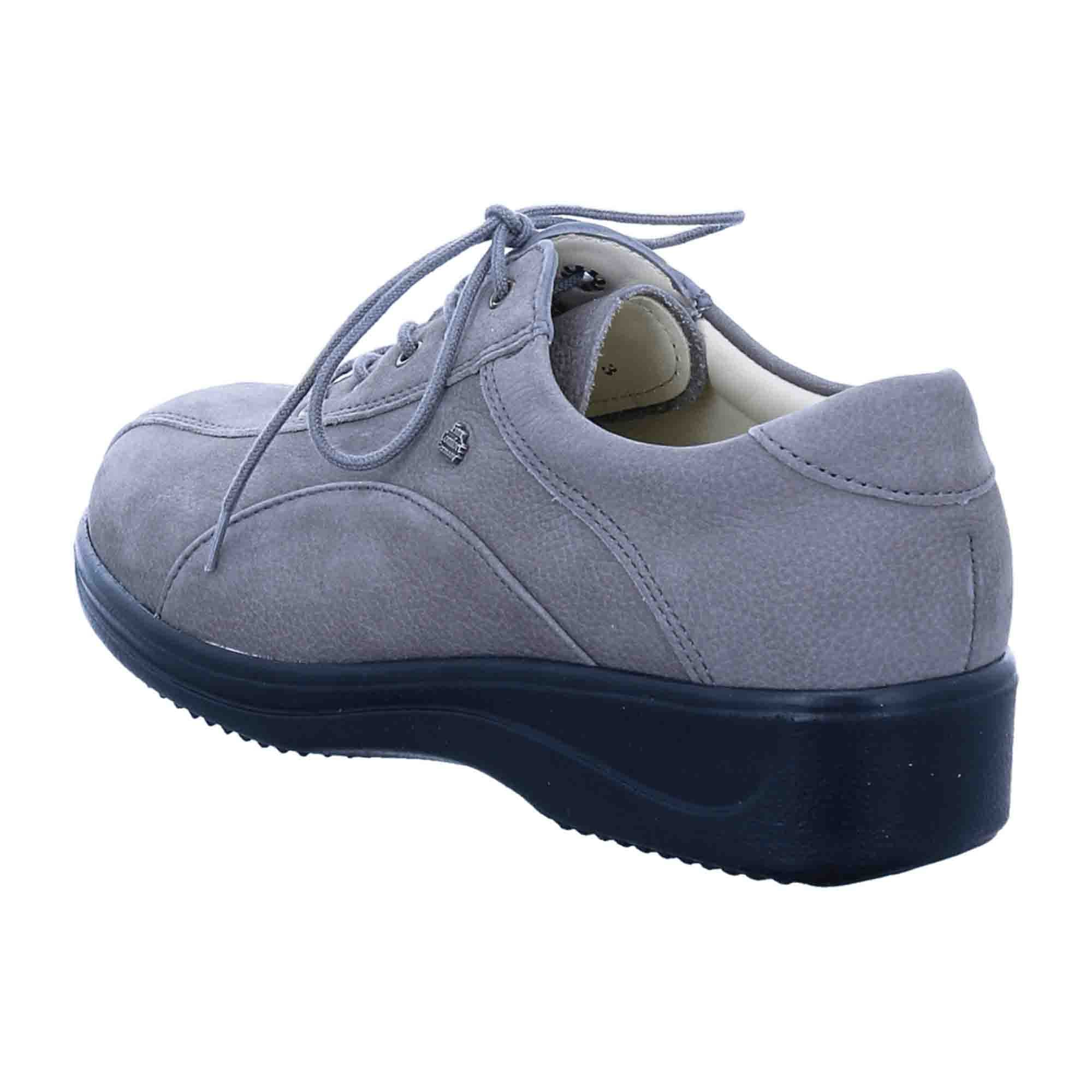 Finn Comfort Oviedo Grey Women's Lace-Up Shoes - Comfortable Leather Footwear with Removable Insole, Grey