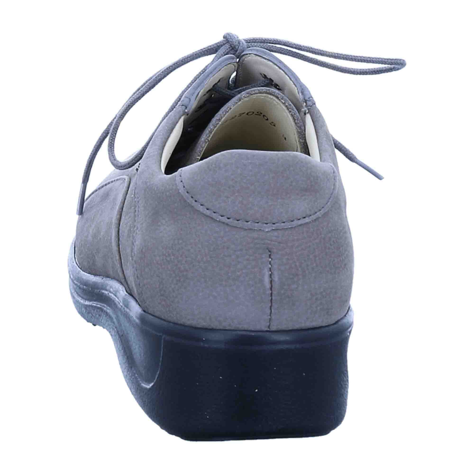 Finn Comfort Oviedo Grey Women's Lace-Up Shoes - Comfortable Leather Footwear with Removable Insole, Grey