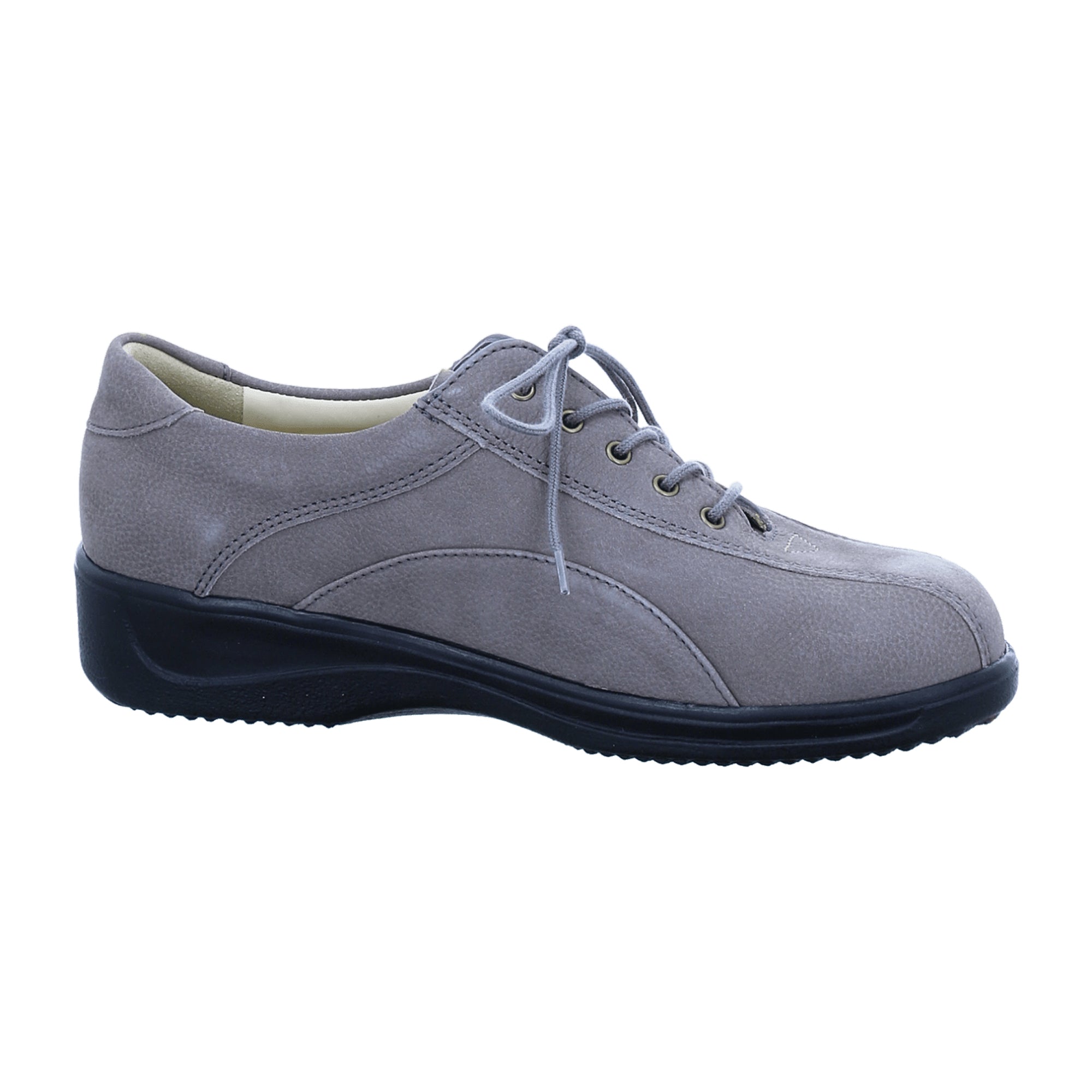 Finn Comfort Oviedo Grey Women's Lace-Up Shoes - Comfortable Leather Footwear with Removable Insole, Grey