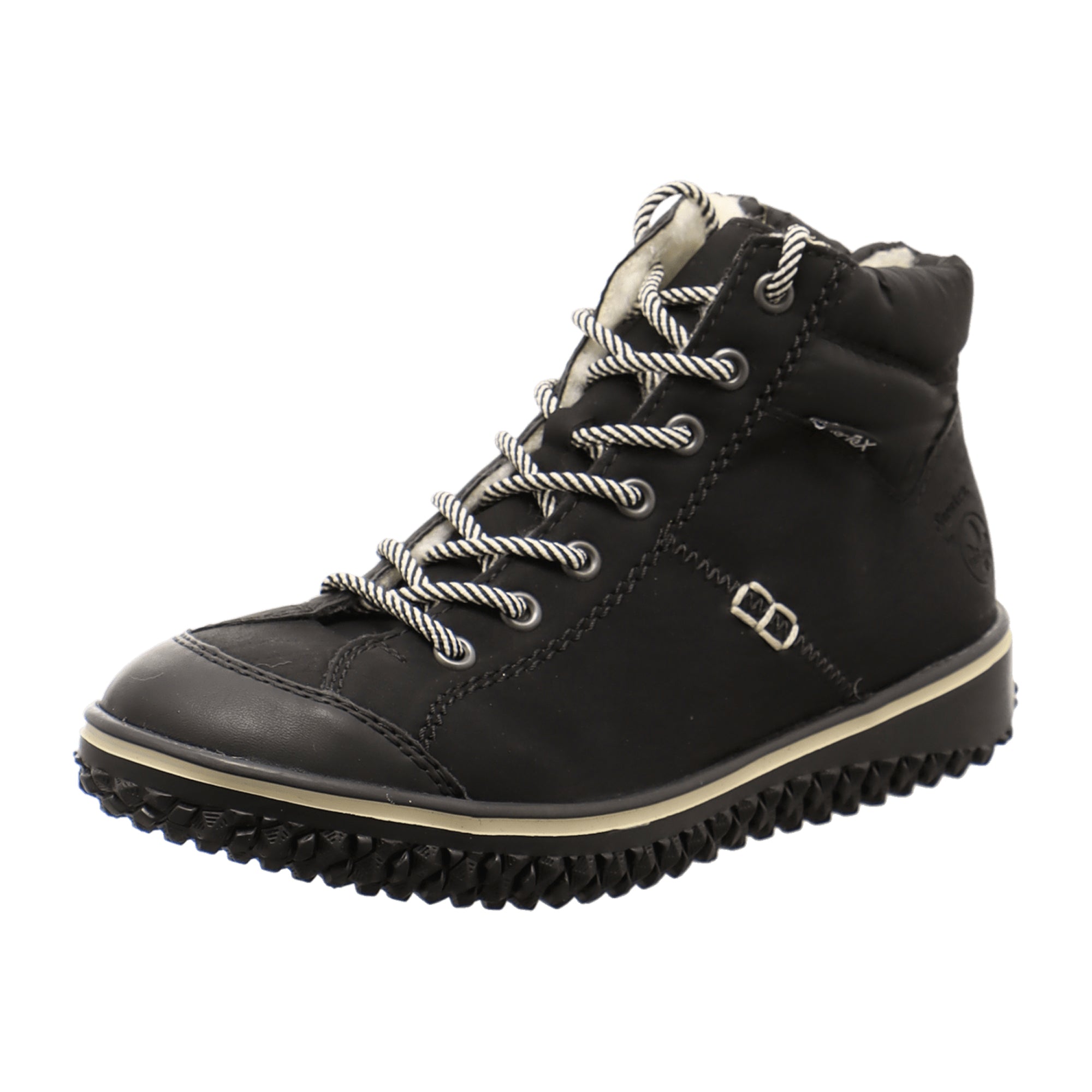 Rieker Black Women's Lace-Up Shoes with Warm Lining and TEX-Membrane Protection