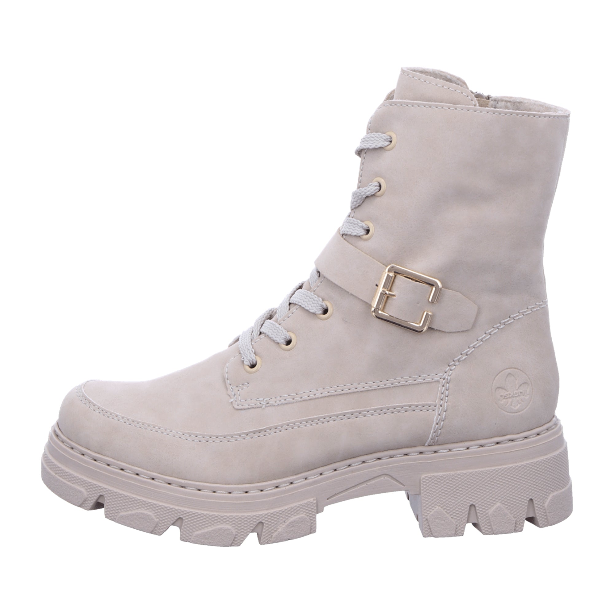 Rieker HWK Beige Women's Boots for Fall Winter with 5 cm Heel