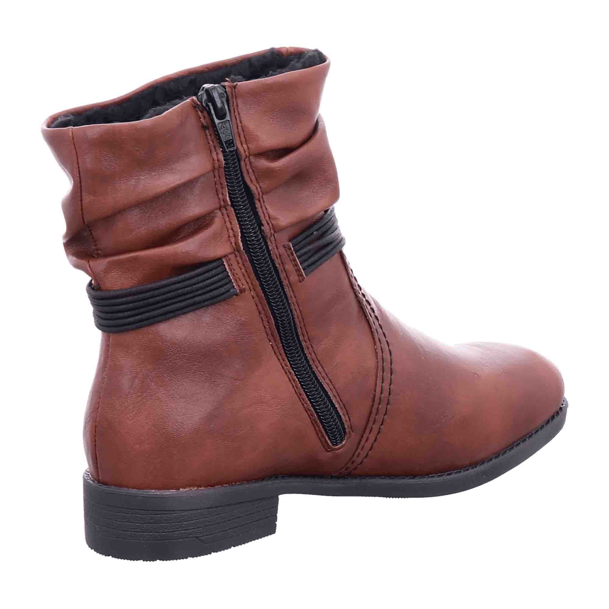 Rieker HWK Women's Brown Boots with Zipper for Fall and Winter - Bartel-Shop