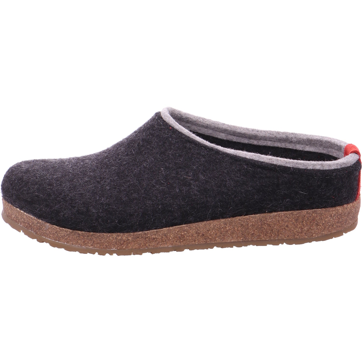 Haflinger Grizzly Slippers Clogs Mules Wool Felt Scuffs Slip On House Shoes Grey - Bartel-Shop