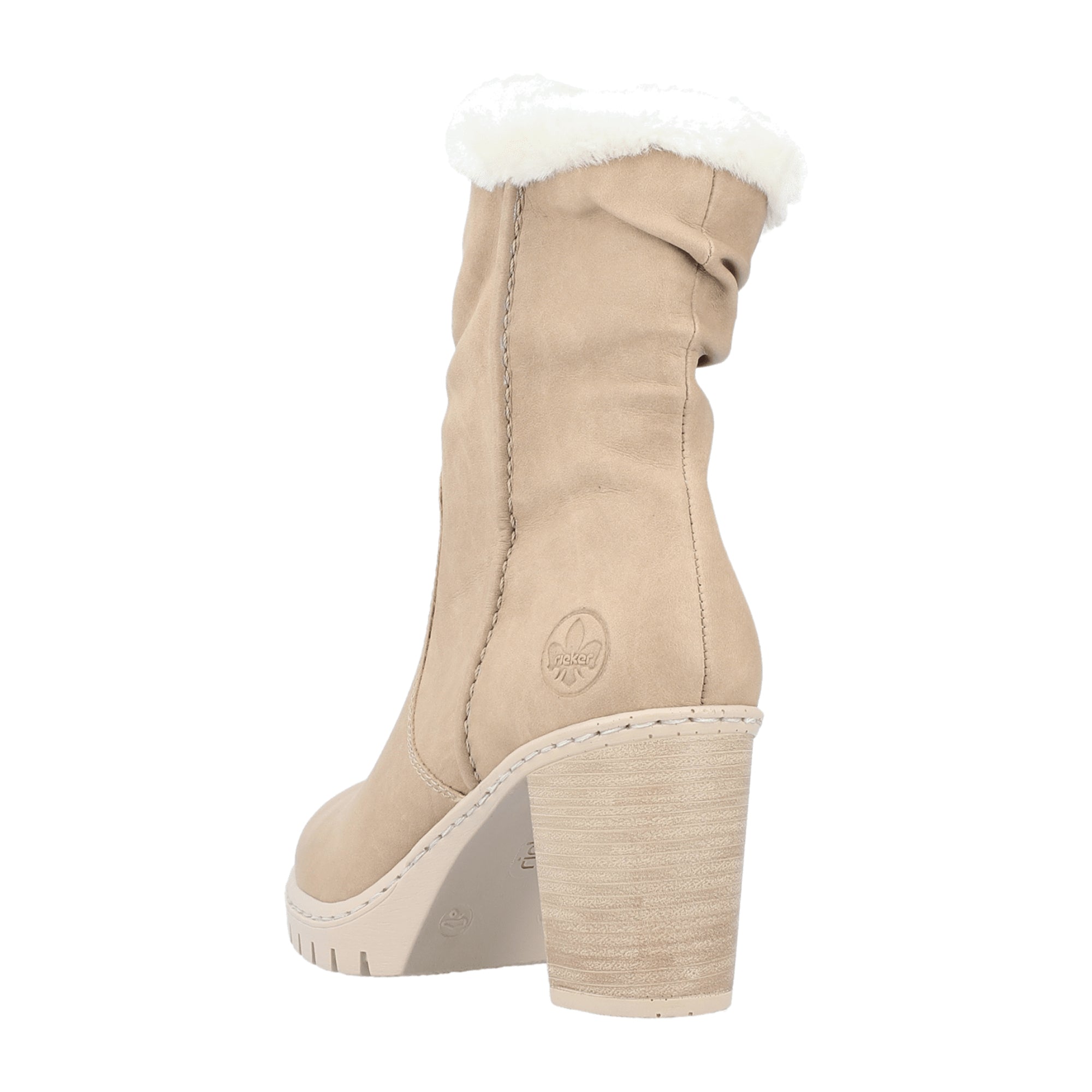 Rieker Beige Nabukino Merino Women's Shoes for Fall Winter