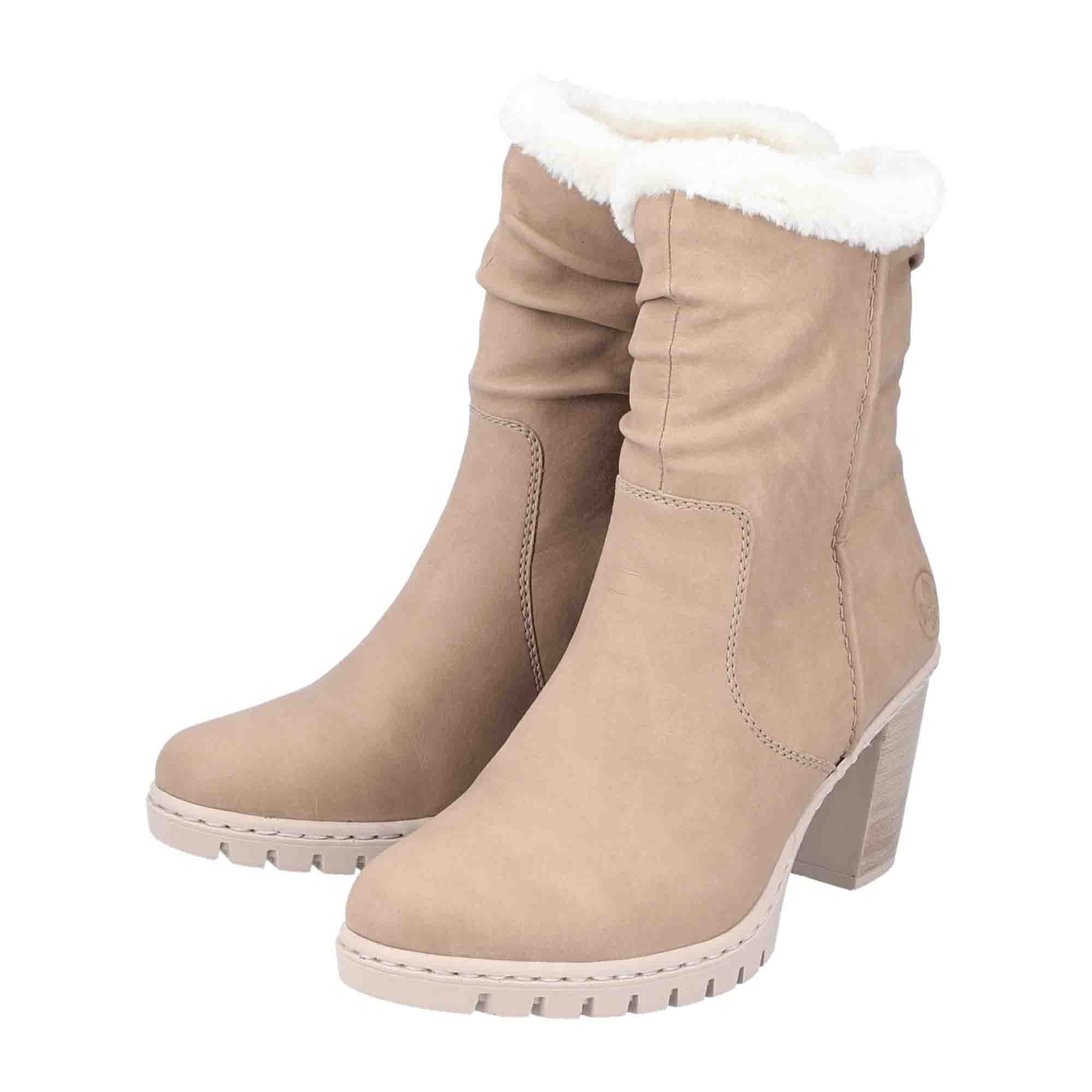 Rieker Beige Nabukino Merino Women's Shoes for Fall Winter