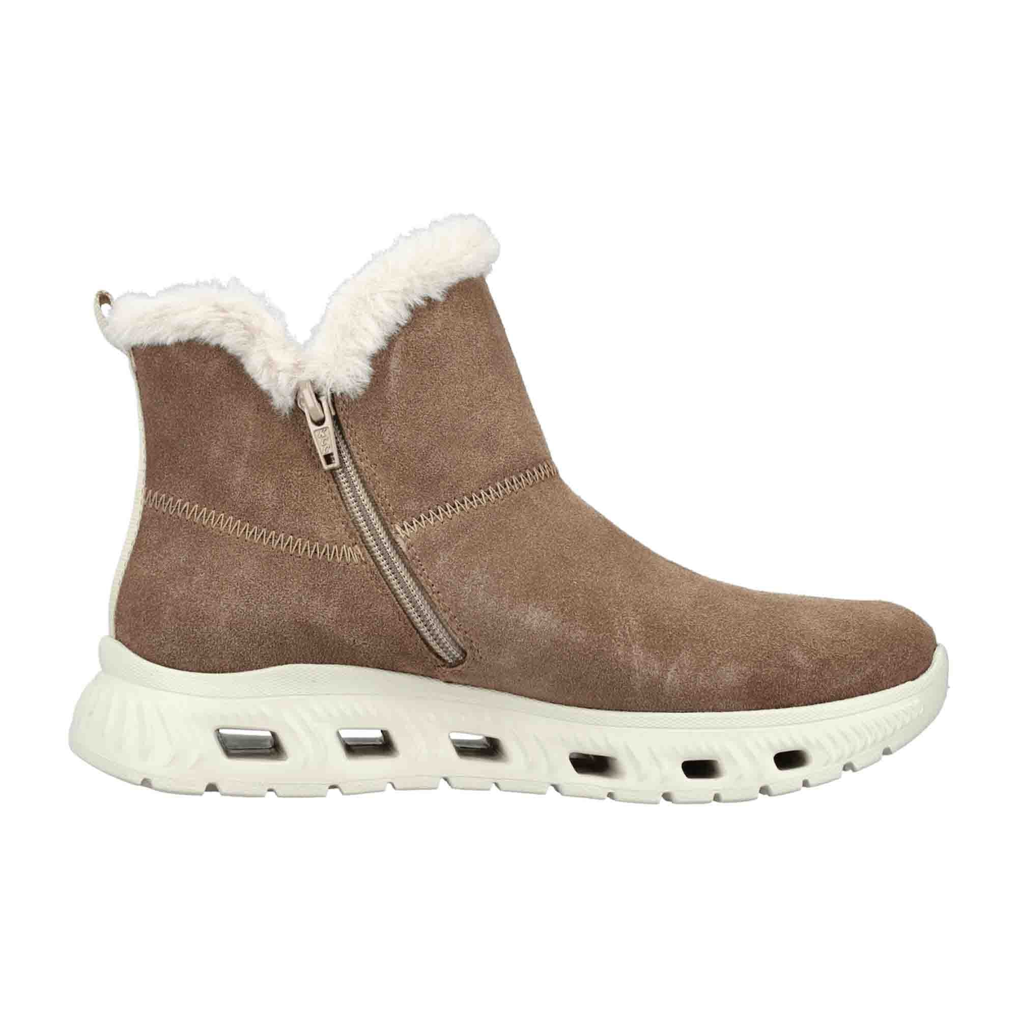 Rieker Beige Women's Shoes M605064 Autumn Winter Warm Lined Suede Upper