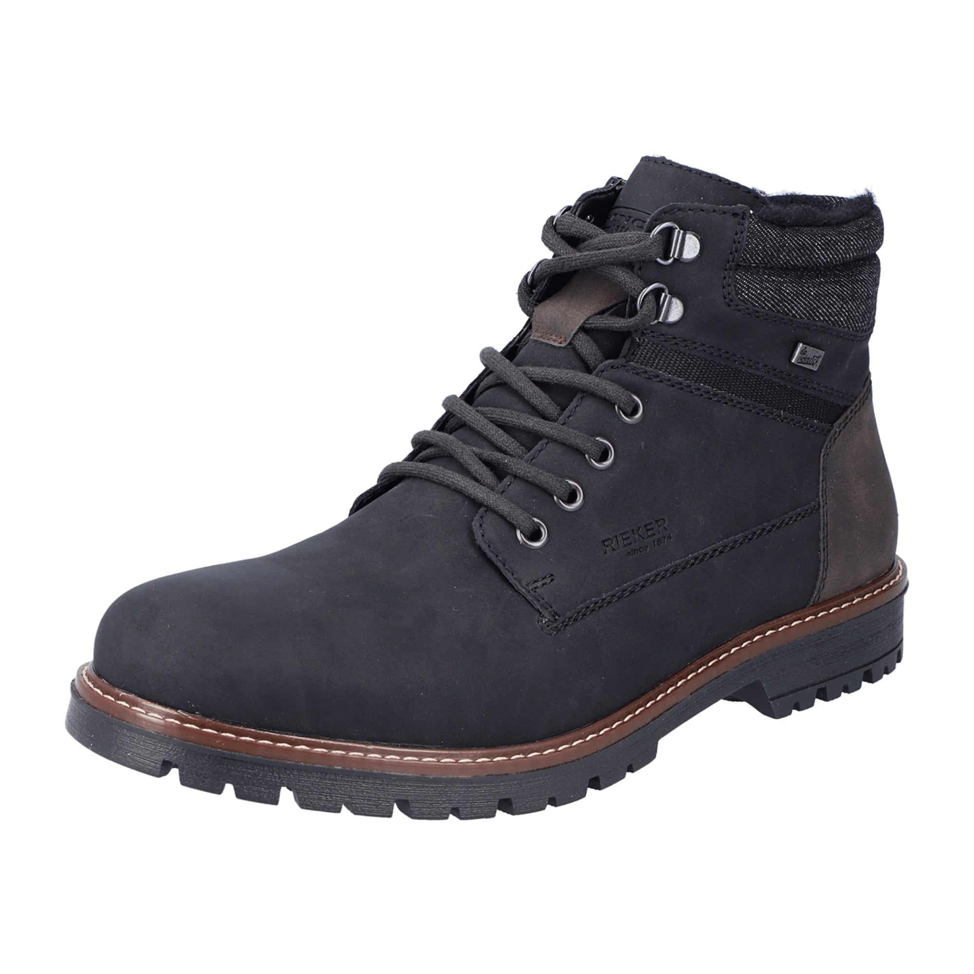 Rieker HWK Men's Boots Black Comfortable Warm Winter Footwear with Zip Closure - Bartel-Shop