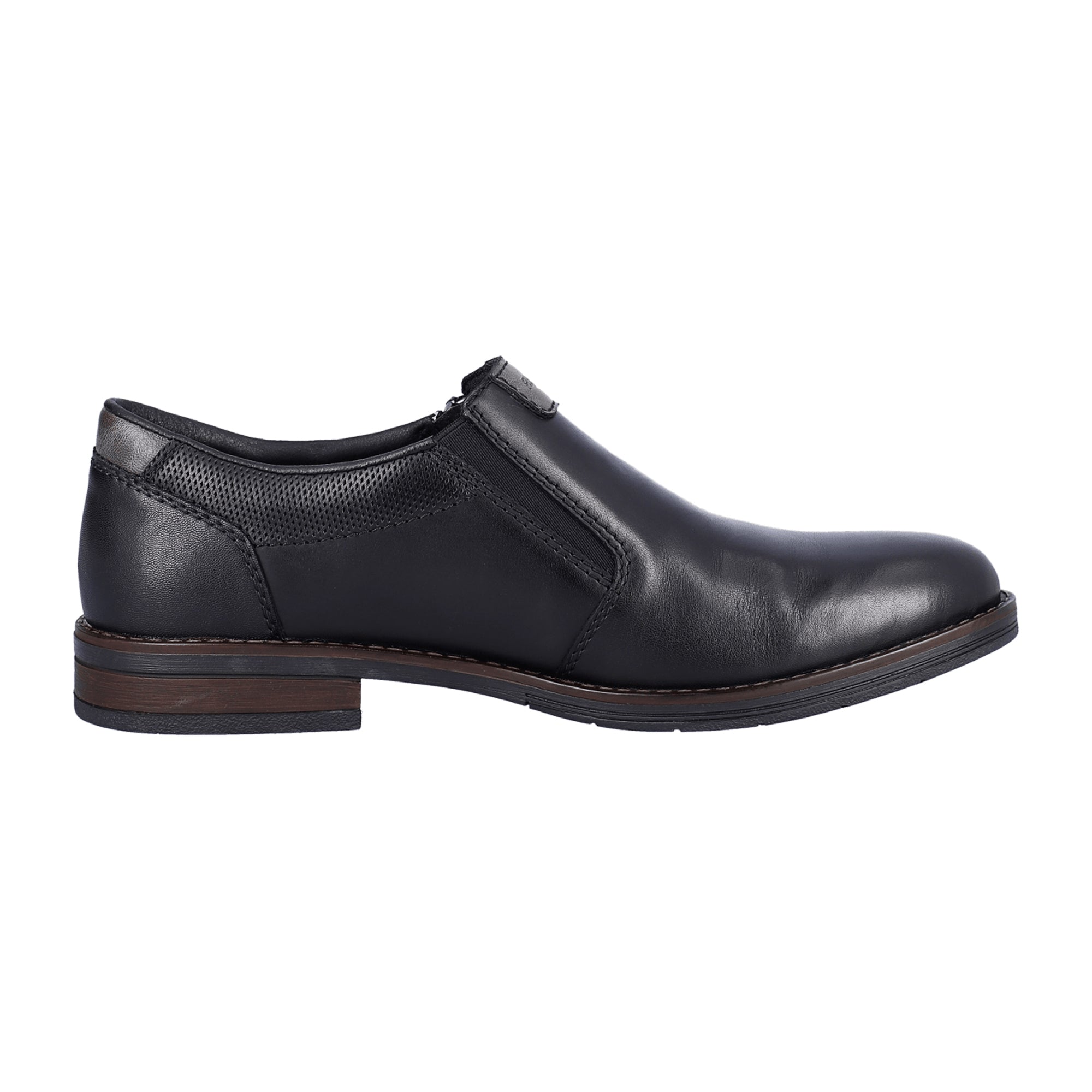 Rieker HWK Men's Black Leather Slip-On Shoes