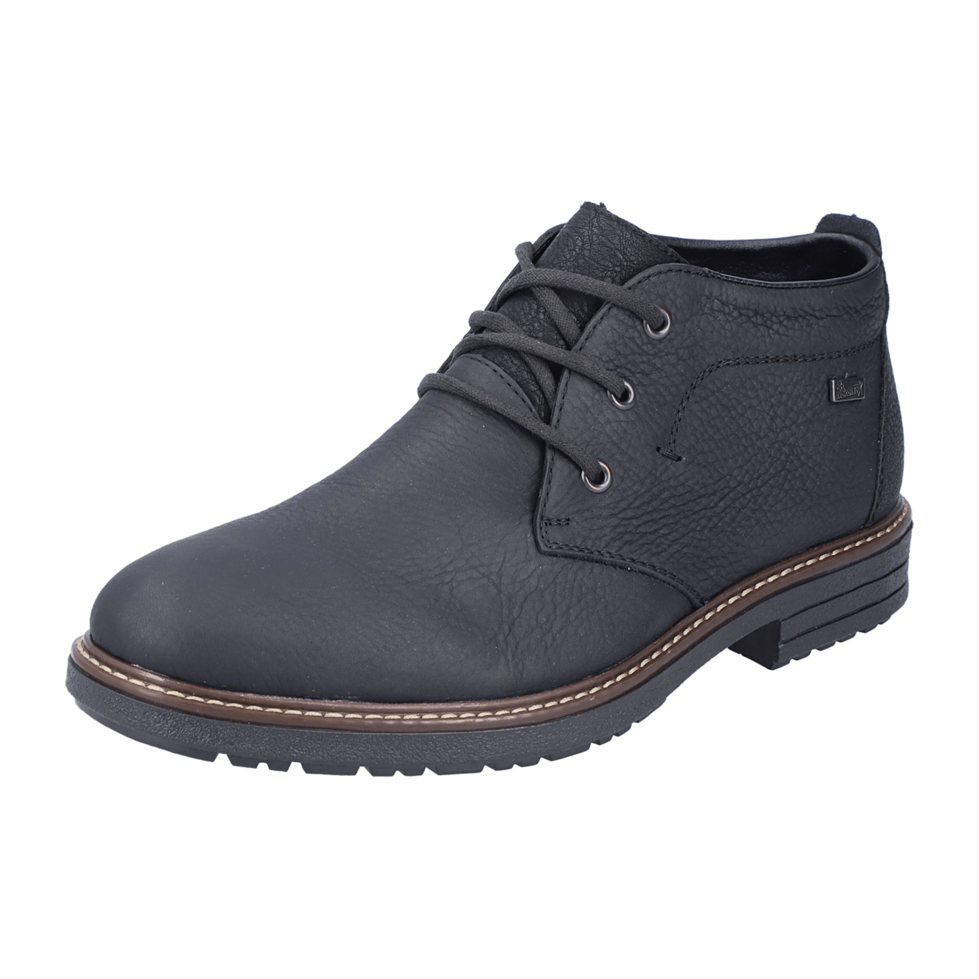 Rieker HWK Men's Black Leather Boots with Lace-Up Closure for Fall/Winter