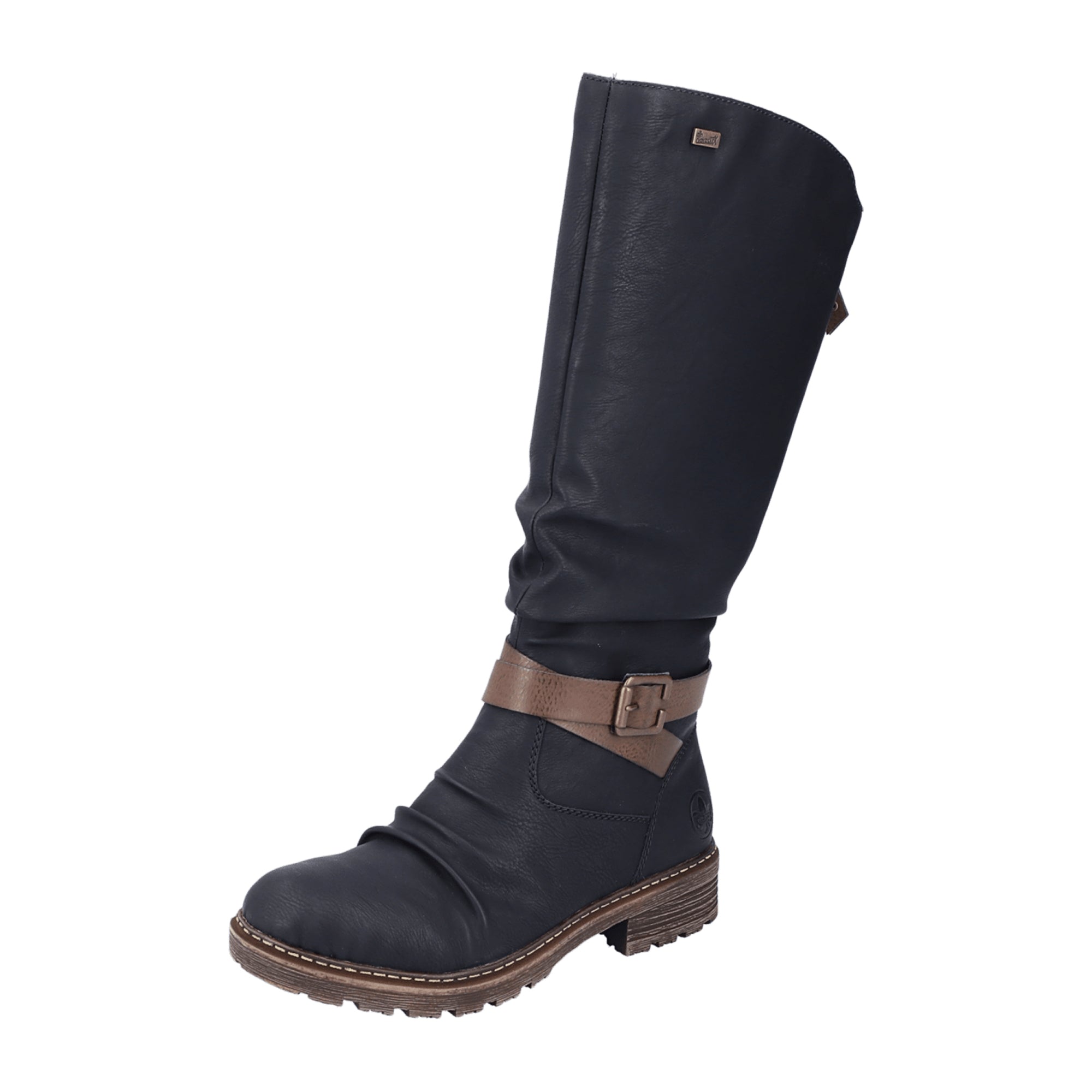 Rieker Women's Black Boots Z4792-00 Faux Leather Winter Shoes