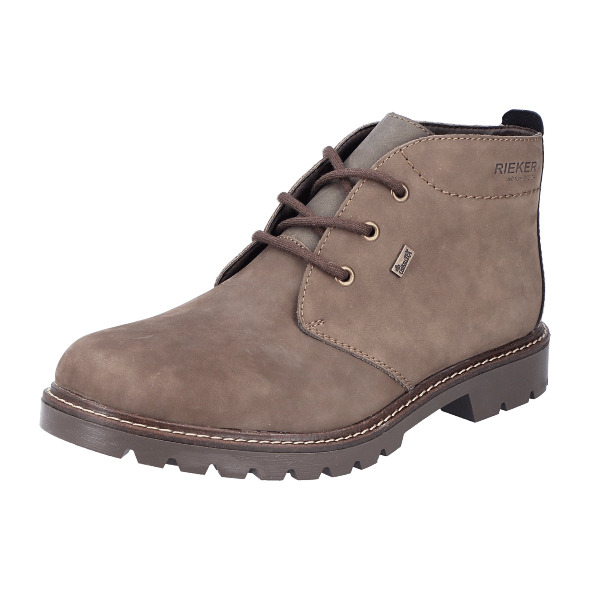 Rieker Men's Brown Leather Boots with Wool Lining and Flexible Sole