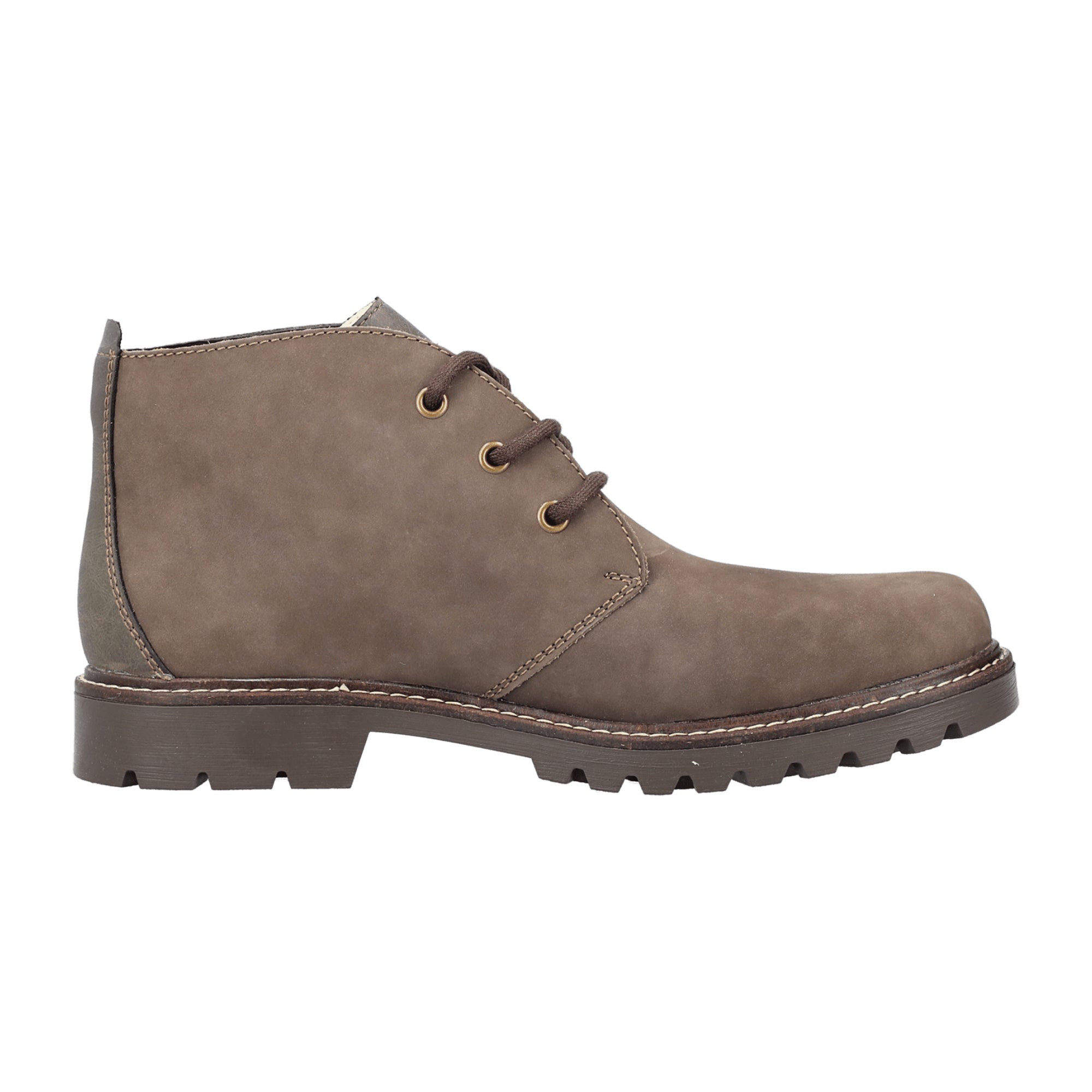 Rieker Men's Brown Leather Boots with Wool Lining and Flexible Sole