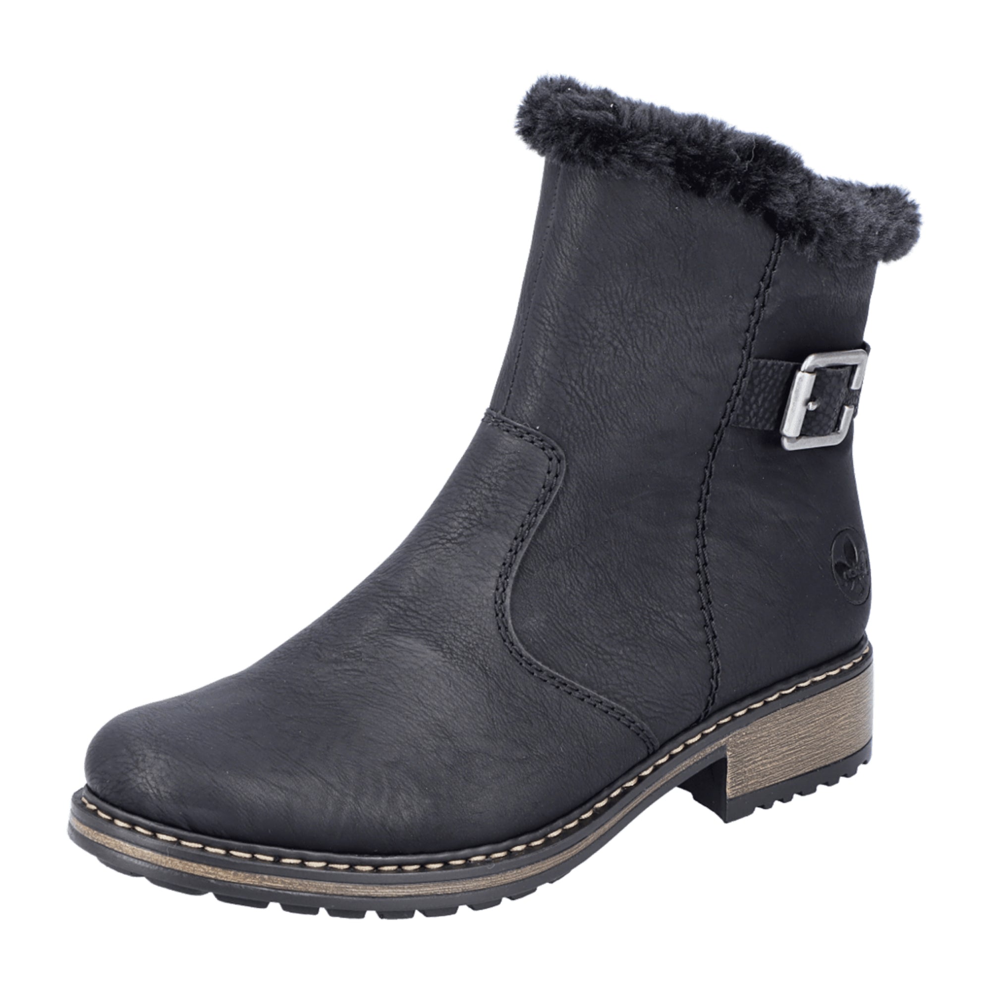 Rieker Z6862-00 Women's Black Faux Leather Winter Boots