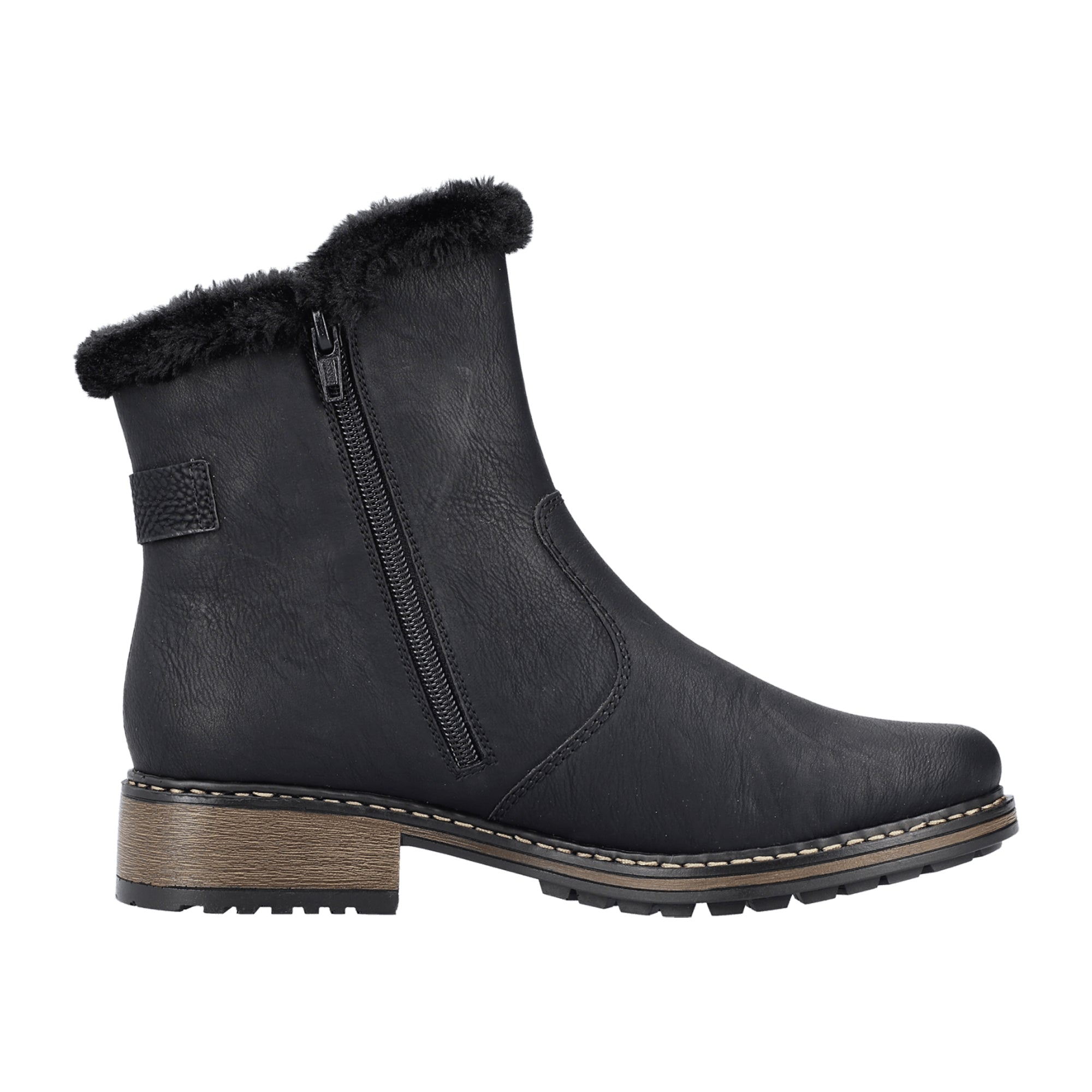 Rieker Z6862-00 Women's Black Faux Leather Winter Boots