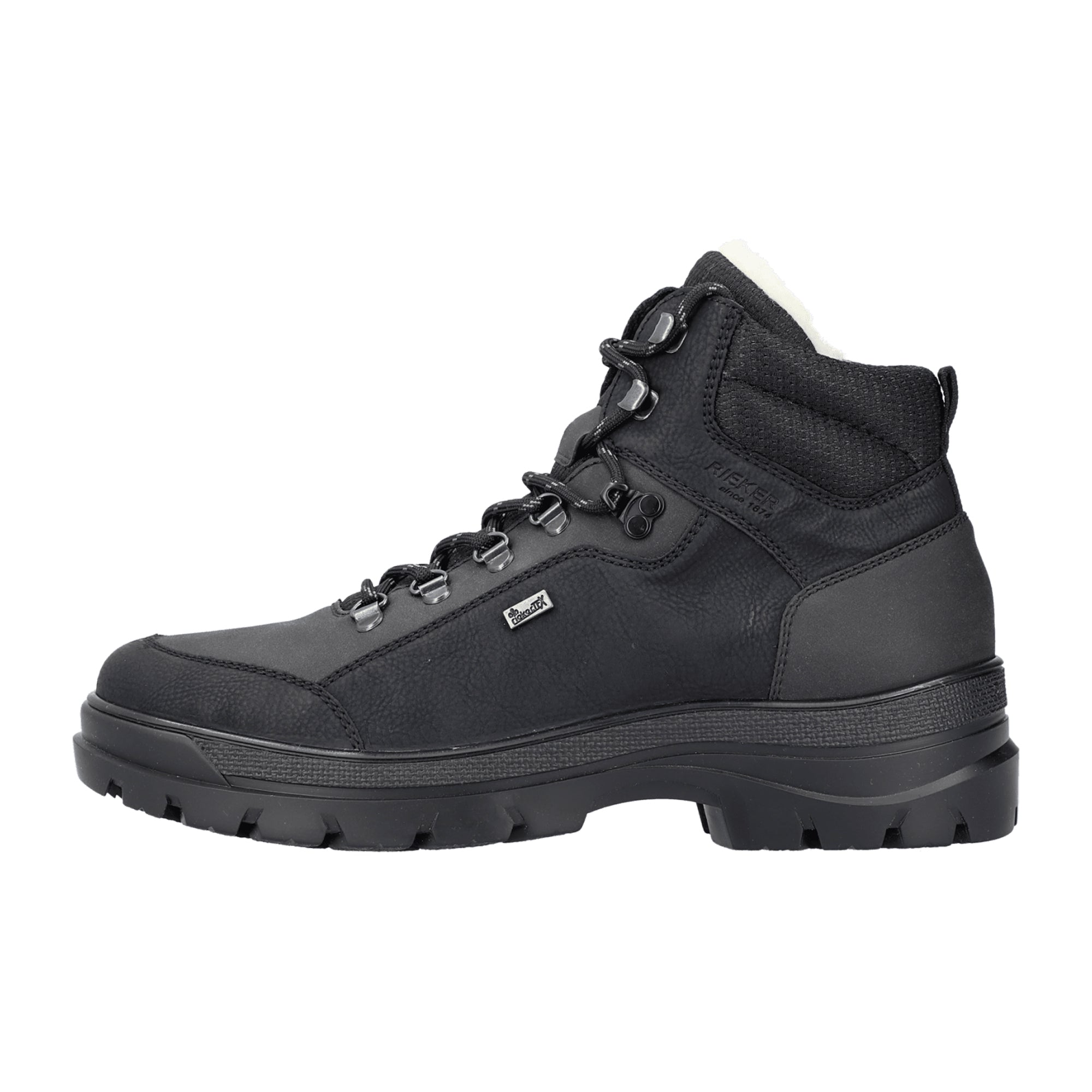 Rieker Black Men's Shoes F5410-00 Synthetic Leather Lace-Up Autumn Winter