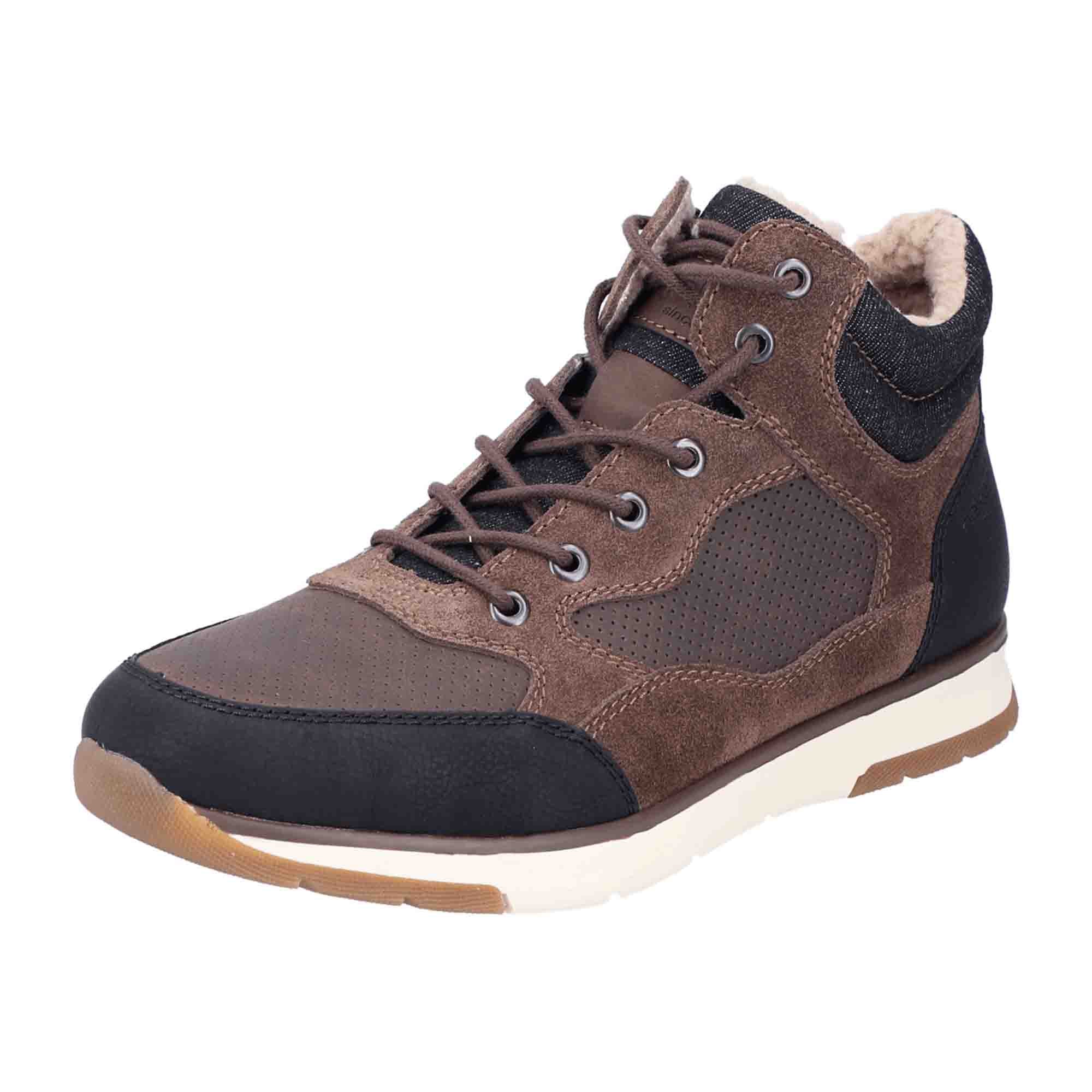 Rieker B2044 Men's Brown Synthetic Leather Lace-Up Shoes for Fall/Winter