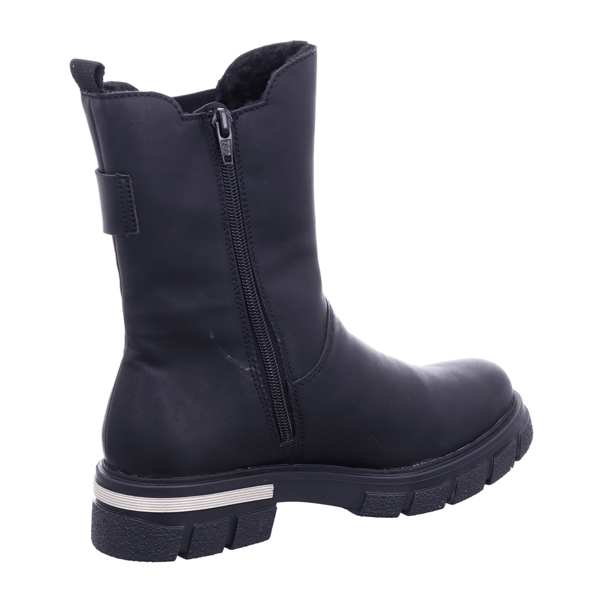 Rieker Black Women's Boots with Warm Lining and Zipper Closure
