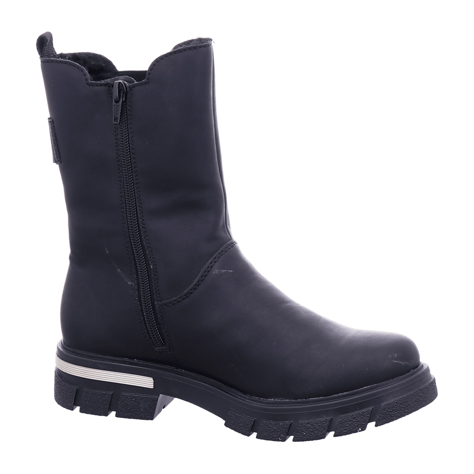 Rieker Black Women's Boots with Warm Lining and Zipper Closure