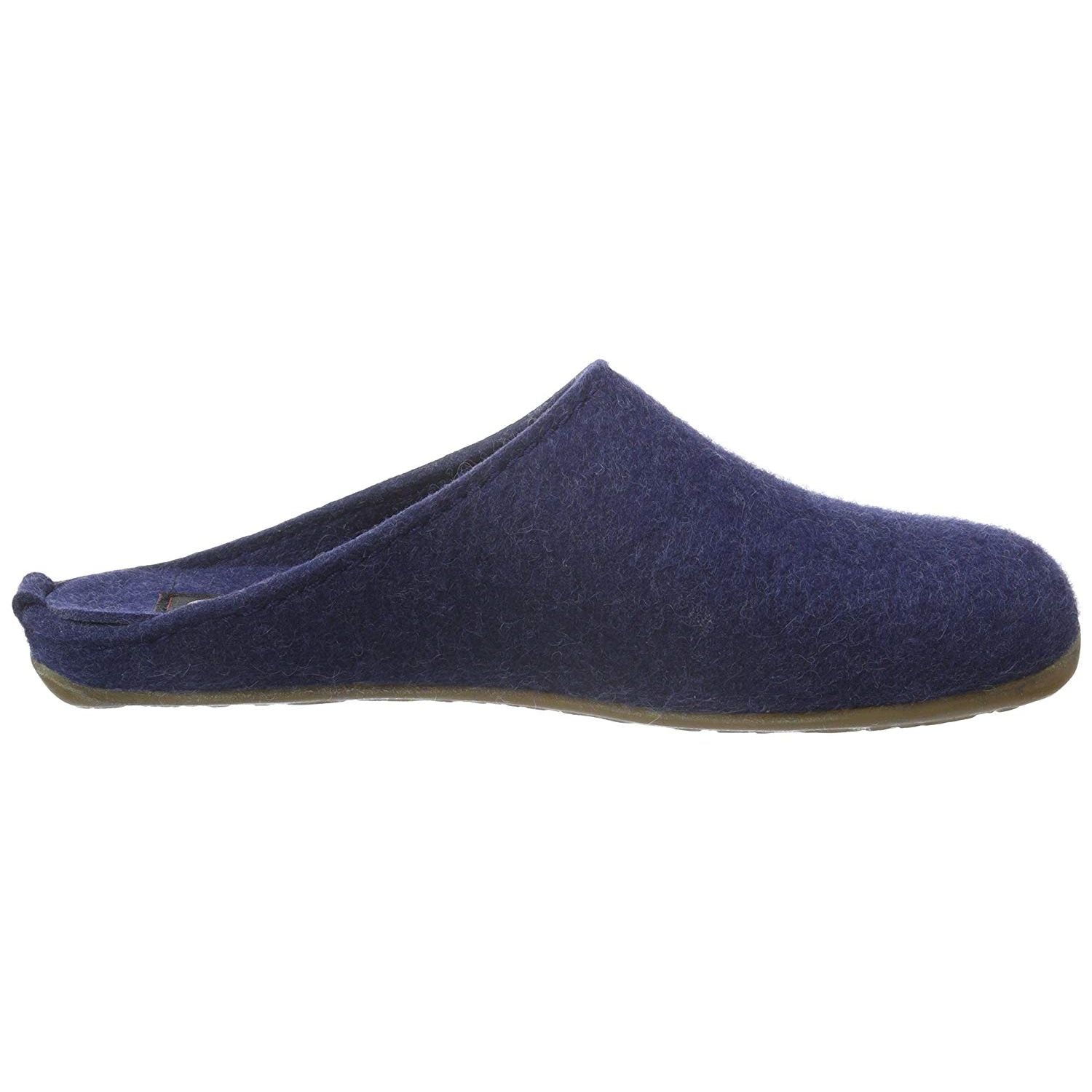 Haflinger Everest Fundus Slippers Clogs Mules Wool Felt Scuffs Slip House Blue - Bartel-Shop
