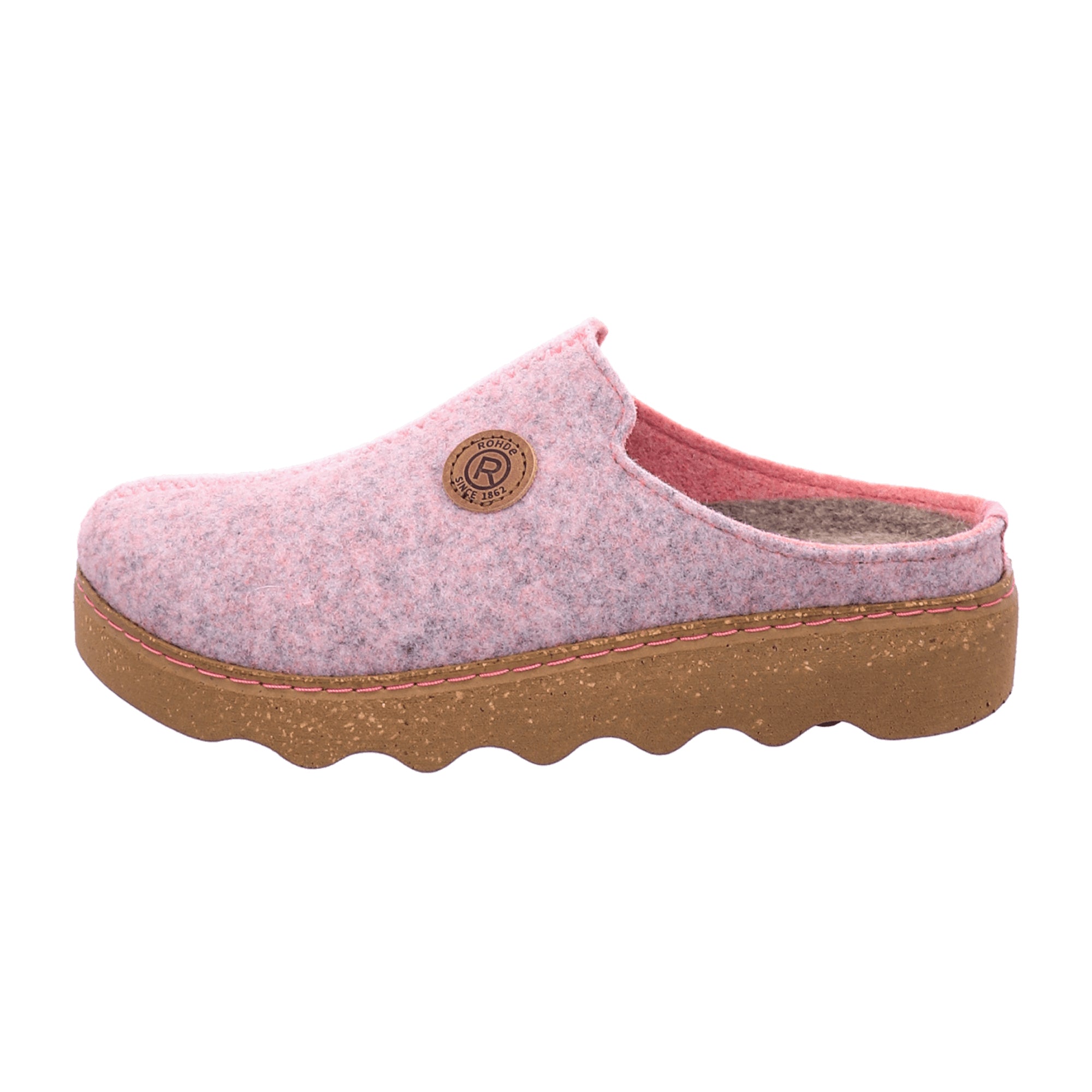 Rohde Women's Pink Felt Slip-On House Shoes with Round Toe