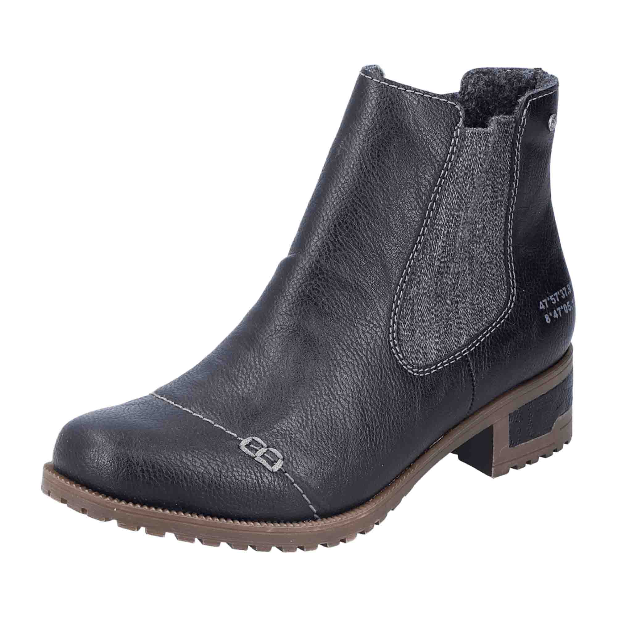 Rieker Black Slip-On Shoes for Women - Comfortable Fall/Winter Footwear