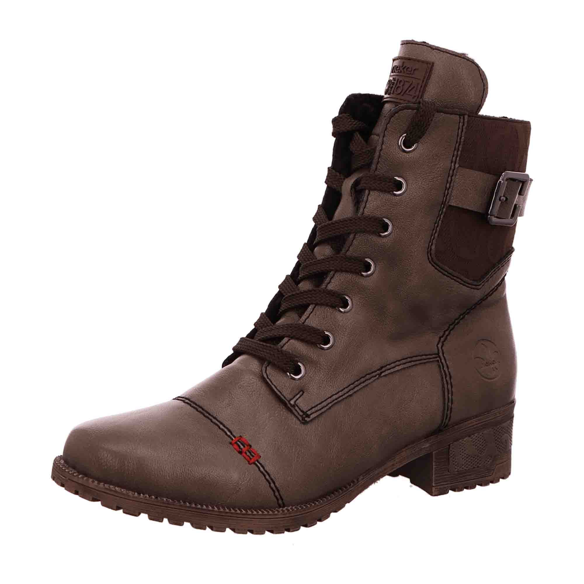 Rieker Women's Brown Lace-Up Ankle Boots for Fall Winter