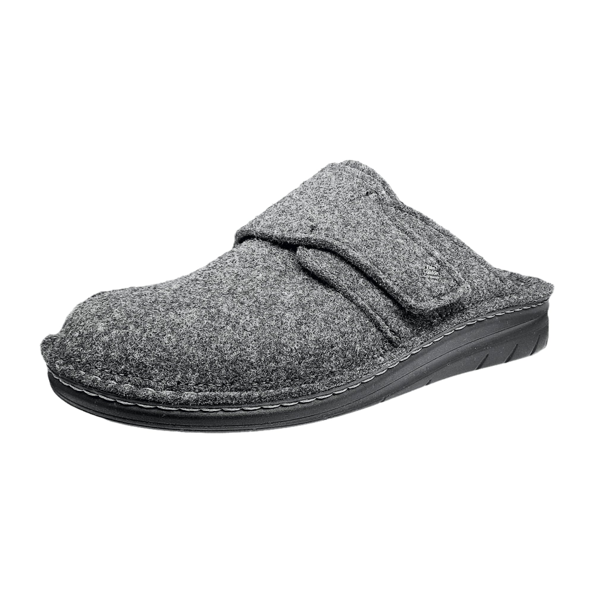 Finn Comfort Zams Anthracite Grey - Men's Comfort Clogs | Indoor Wool Felt Slippers - Bartel-Shop