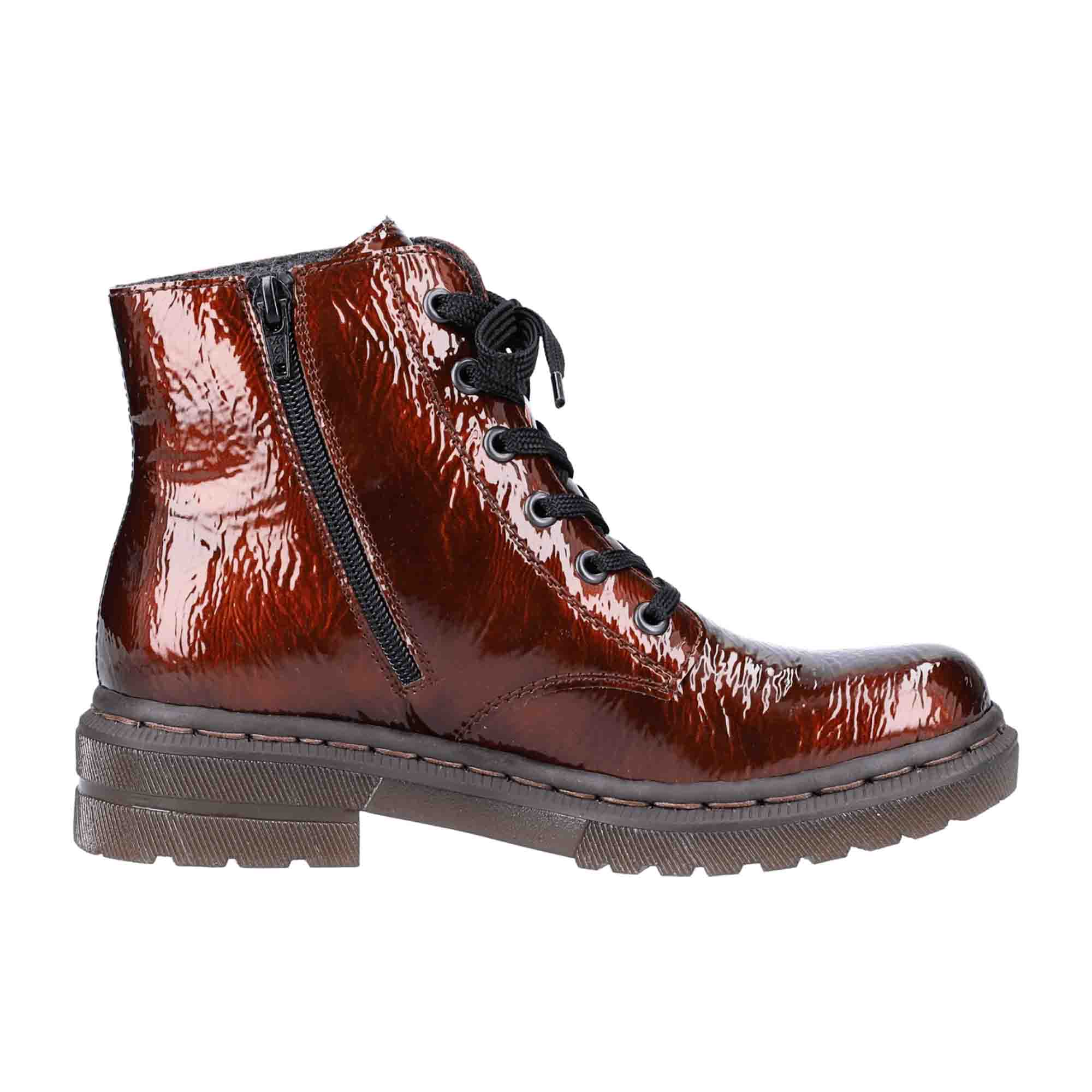 Rieker Brown Lace-Up Boots for Women Fall Winter Collection
