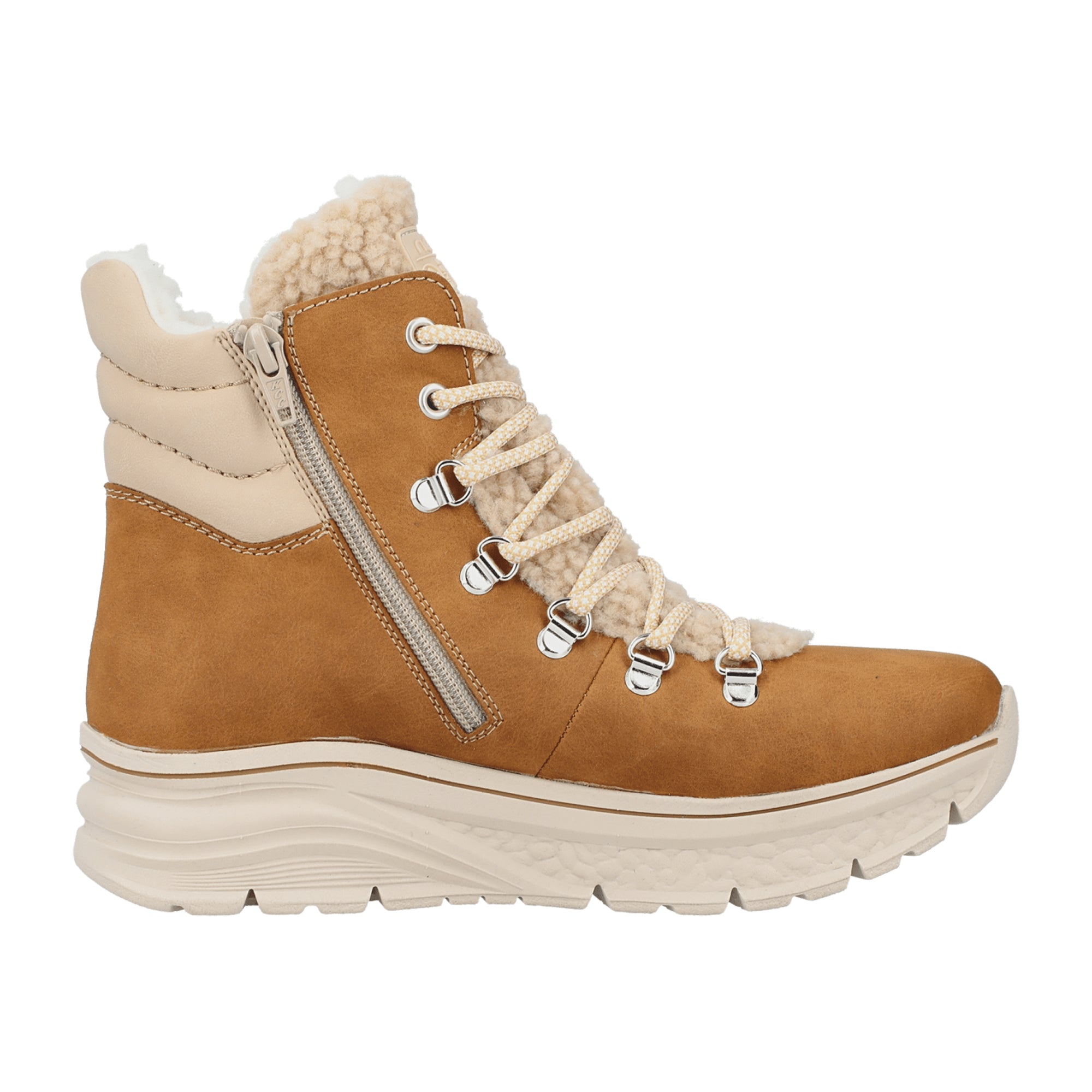 Rieker HWK Women's Brown Boots, Faux Leather, Lace-Up, Fall/Winter