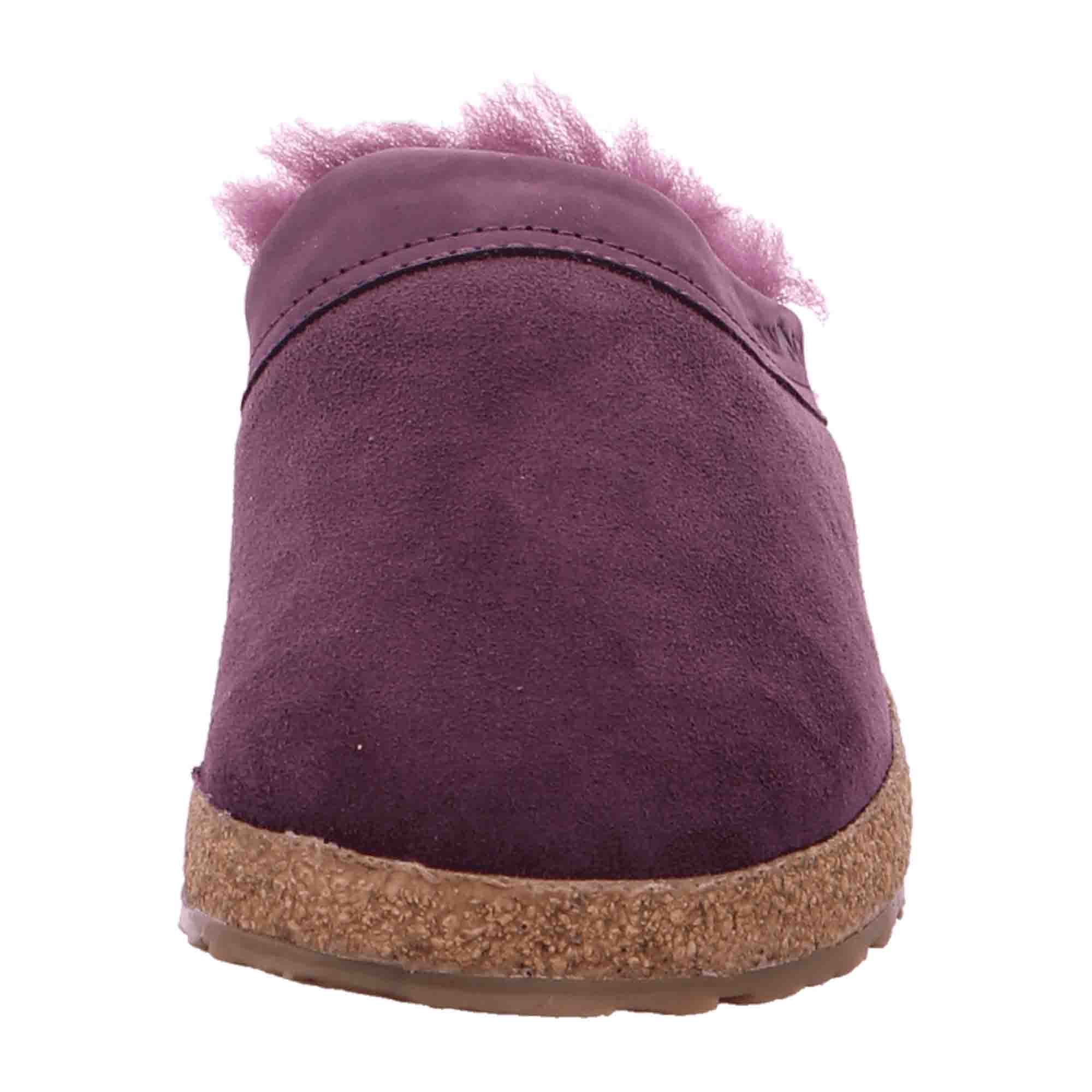 Haflinger Snowbird Women's Multicolor Leather Slippers with Lamb Wool Lining, Anthracite - Comfortable Indoor Shoes