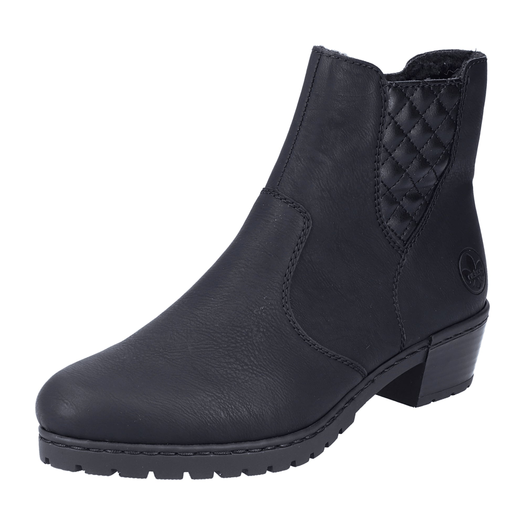 Rieker Y1750-00 Women's Black Slip-On Shoes Faux Leather Fall/Winter