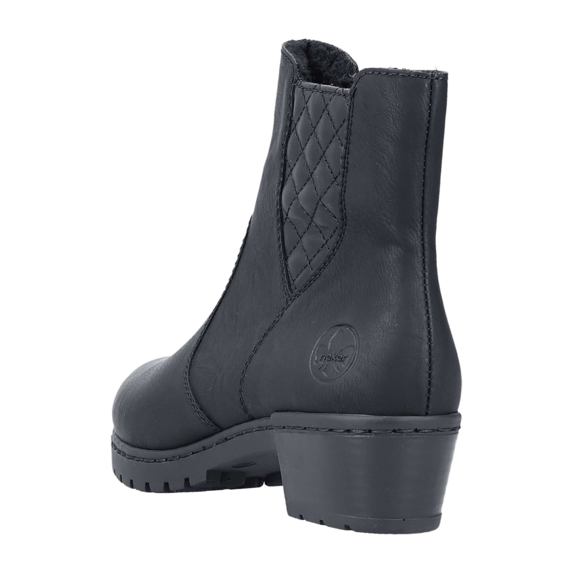 Rieker Y1750-00 Women's Black Slip-On Shoes Faux Leather Fall/Winter
