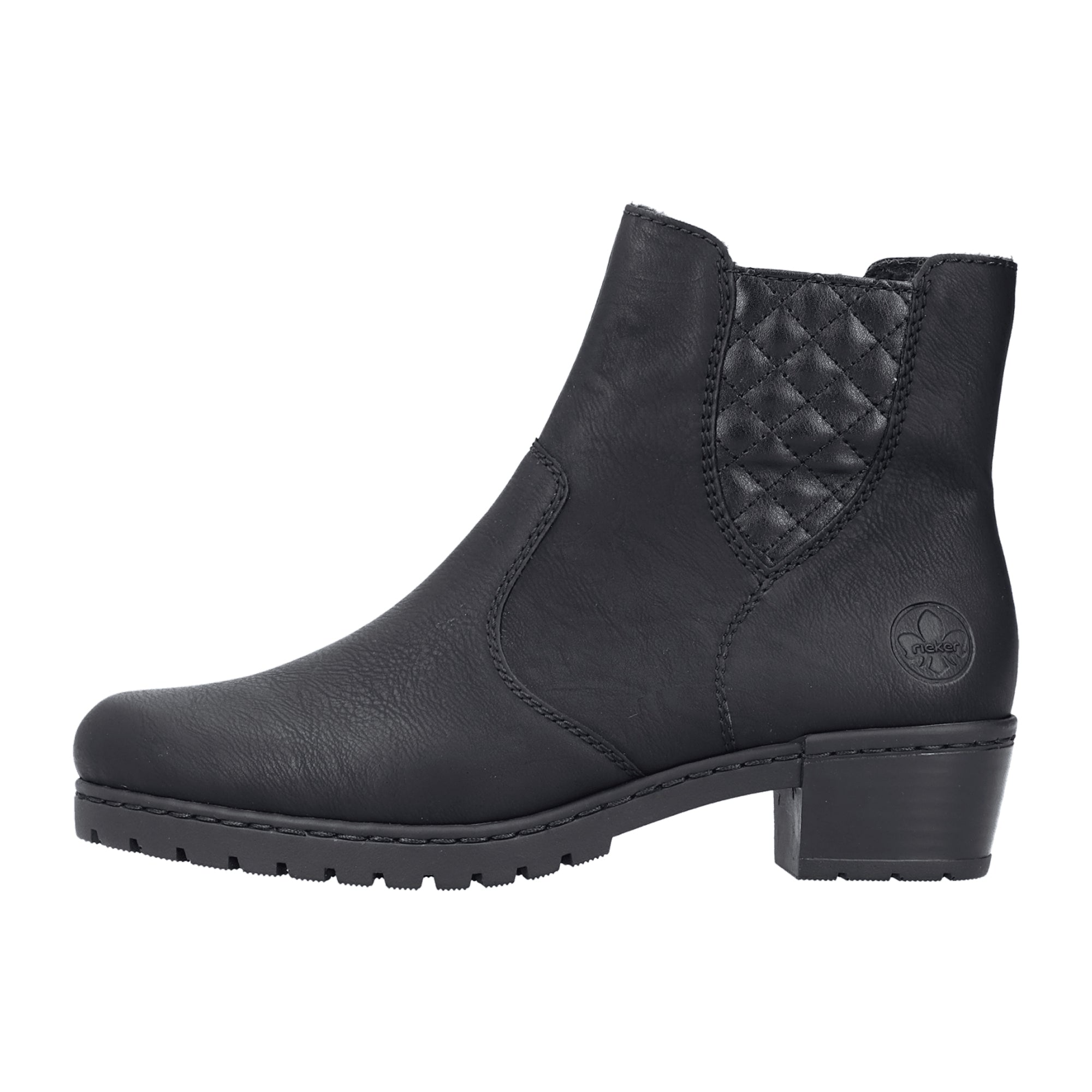 Rieker Y1750-00 Women's Black Slip-On Shoes Faux Leather Fall/Winter