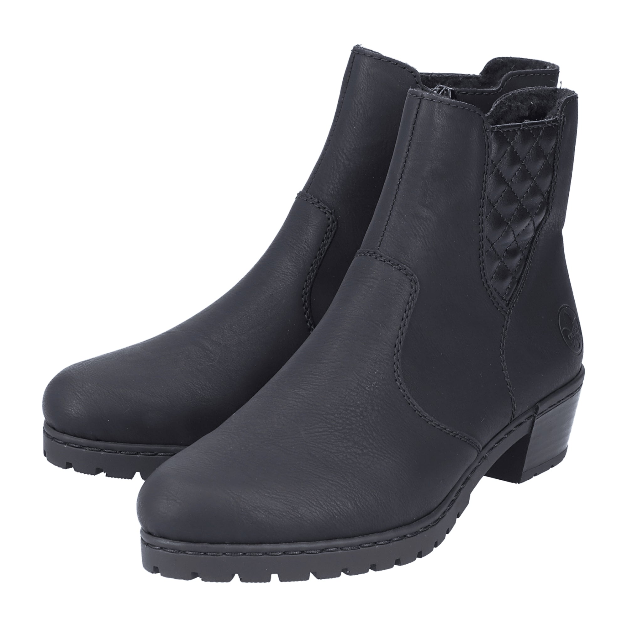 Rieker Y1750-00 Women's Black Slip-On Shoes Faux Leather Fall/Winter