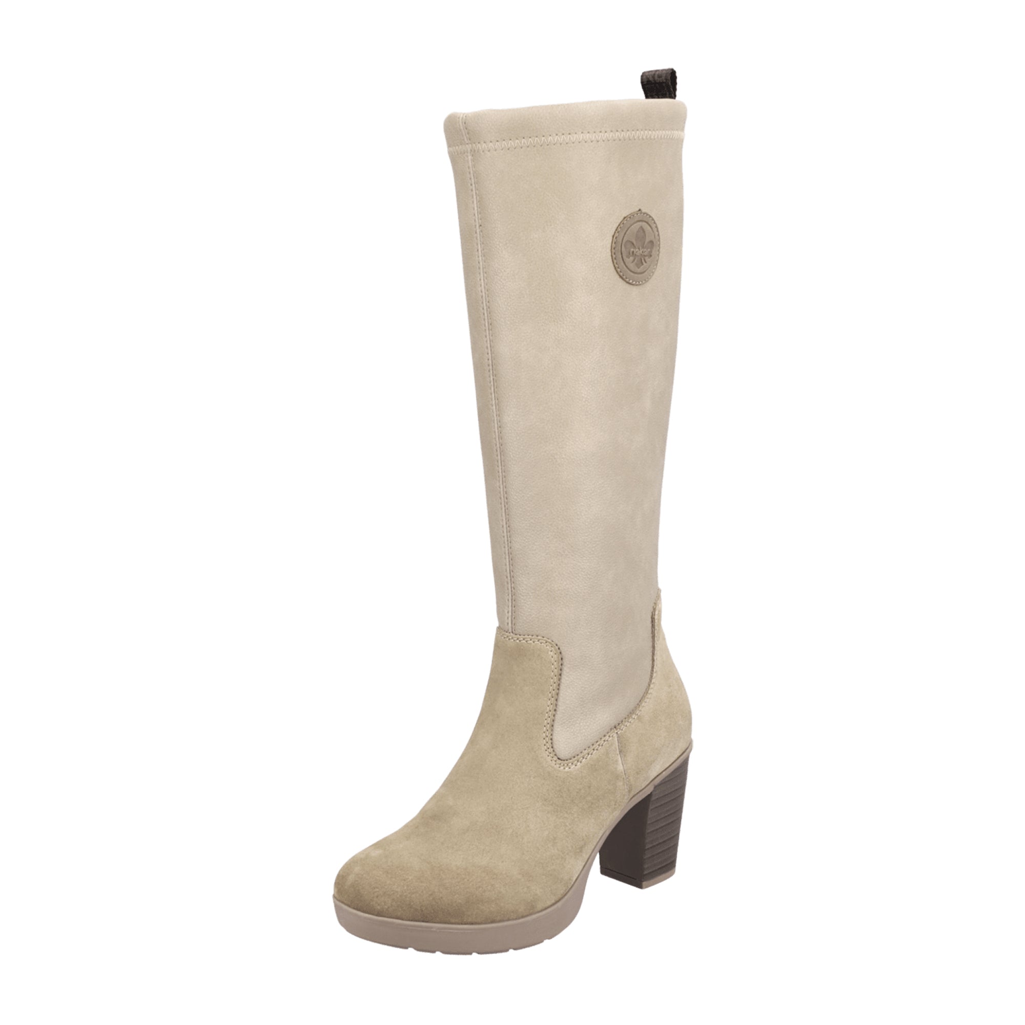 Rieker Y2255 Women's Beige Ankle Boots with Zip Closure and Removable Insole