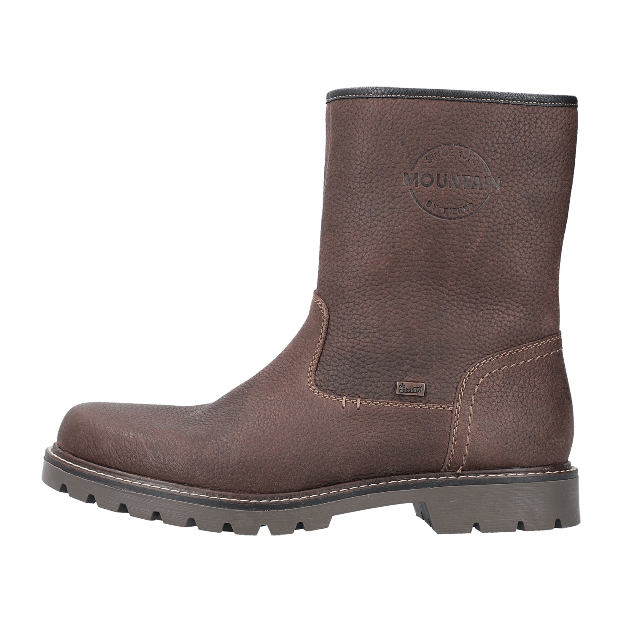 Rieker HWK Men's Brown Boots for Fall/Winter with Warm Lining and Zip Closure