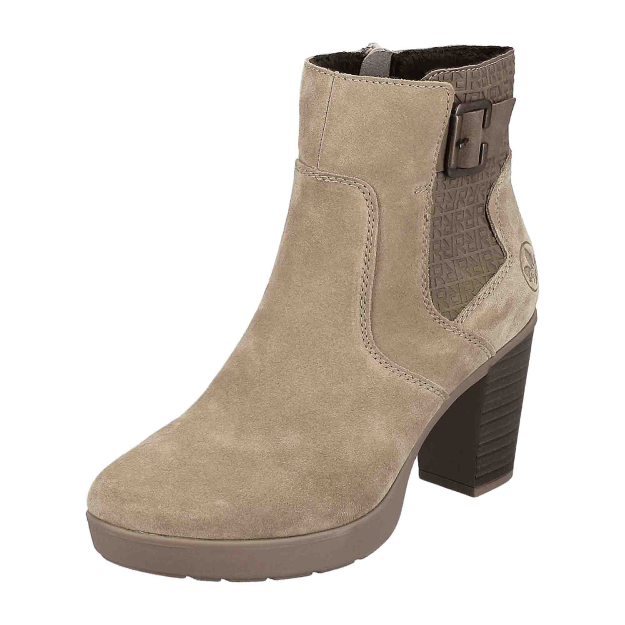 Rieker Y2252 Beige Women's Shoes for Fall and Winter