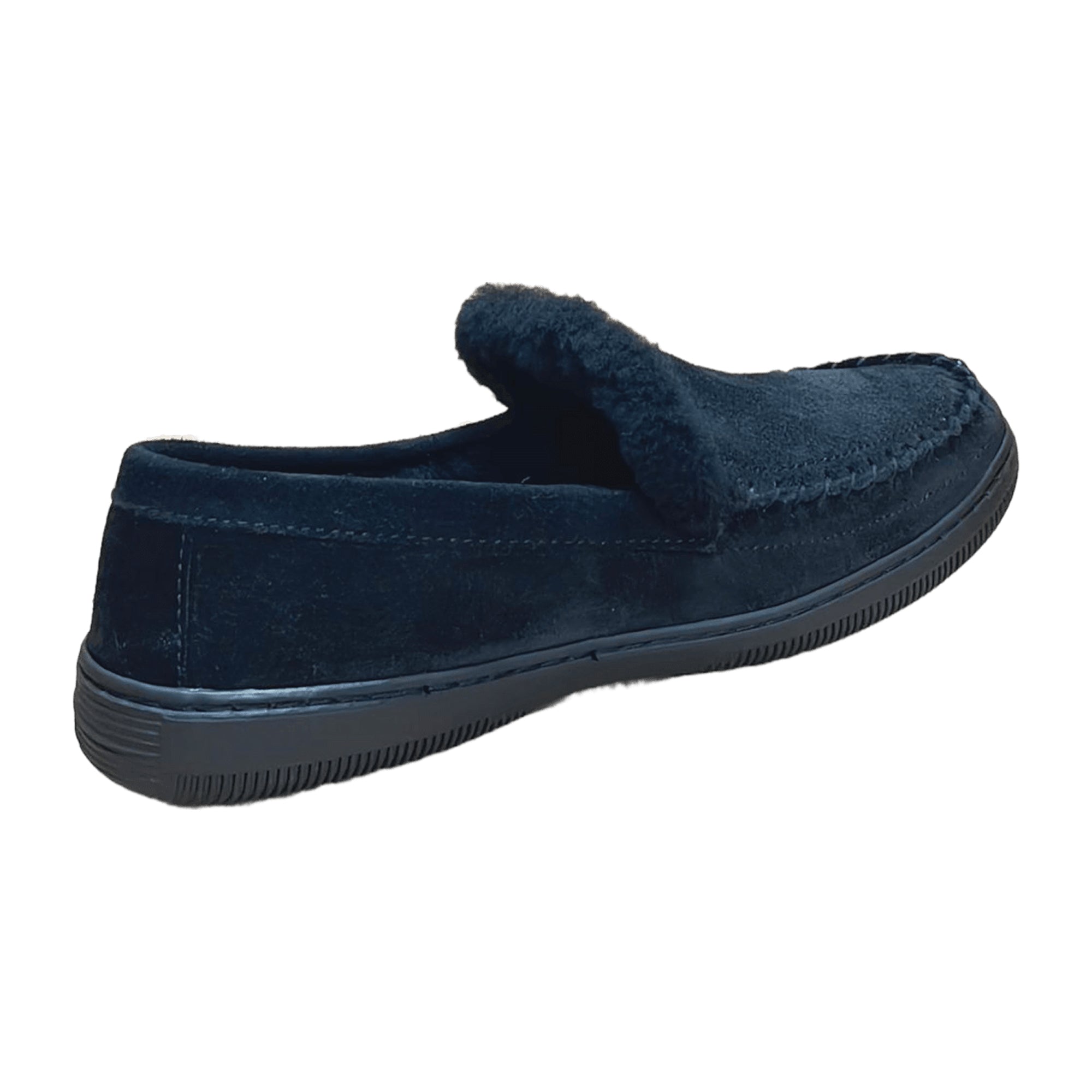 Rohde Men's Black Leather Slip-On Shoes with Removable Wool Insole