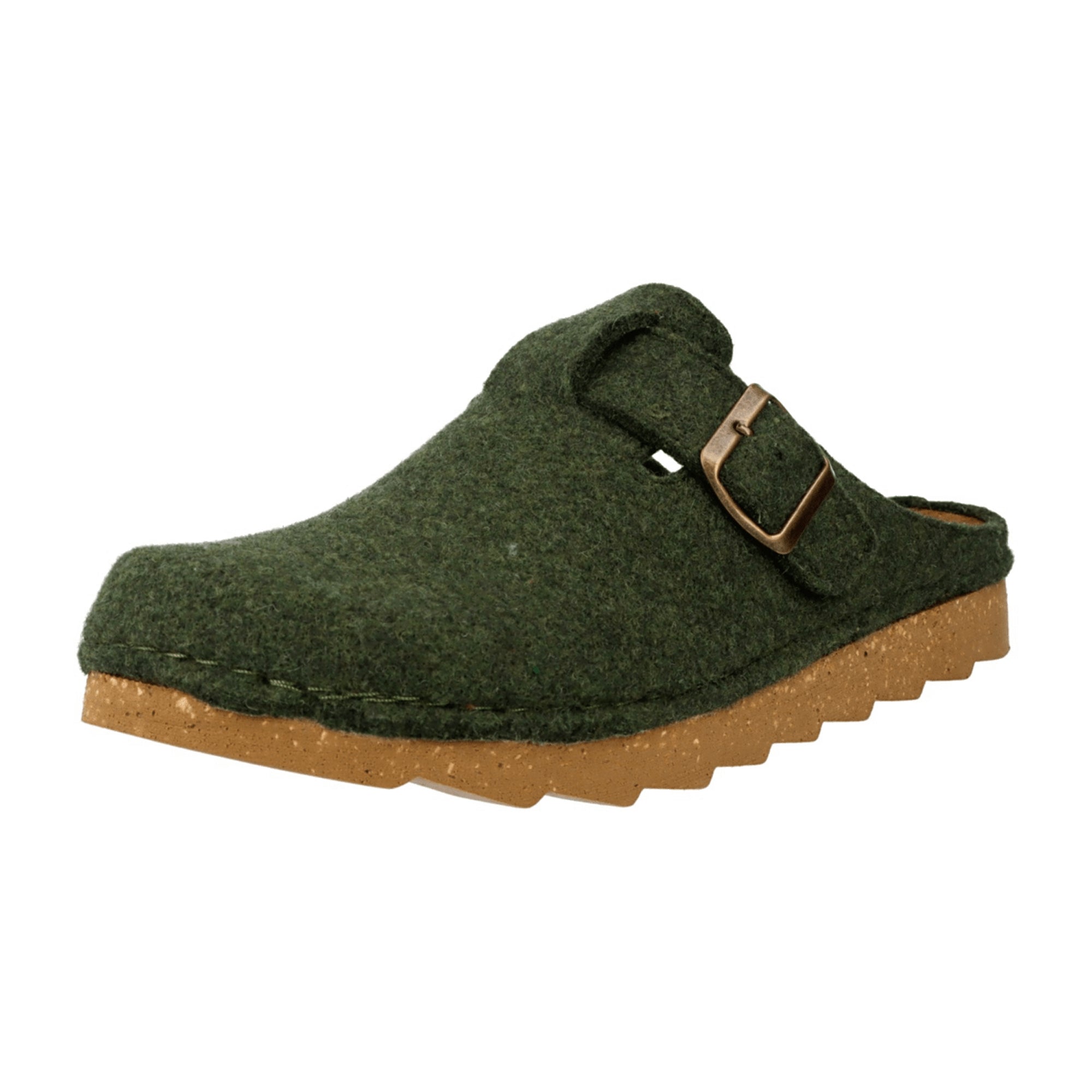 Rohde Men's Green Felt Slippers with Beige Sole for Autumn Winter