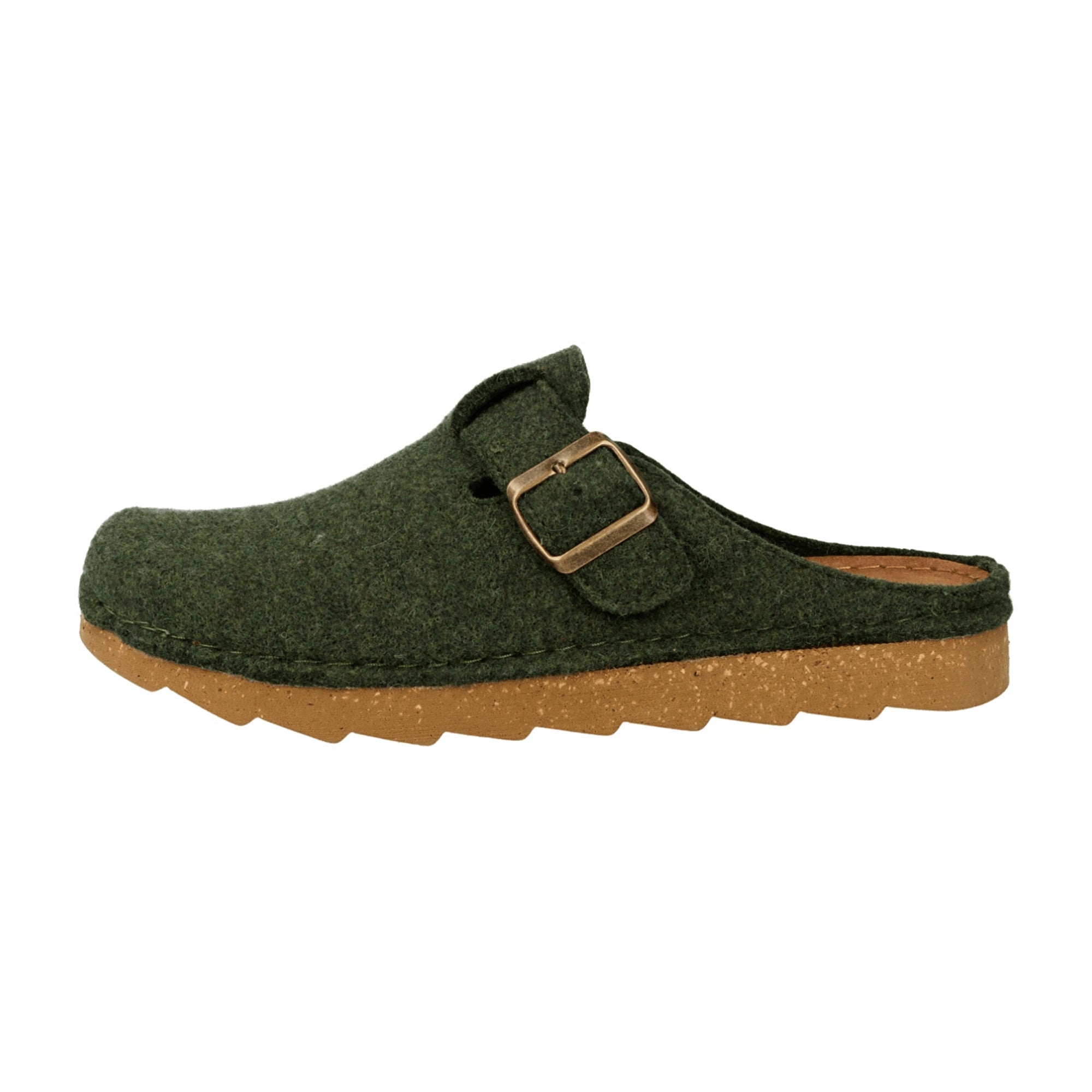 Rohde Men's Green Felt Slippers with Beige Sole for Autumn Winter