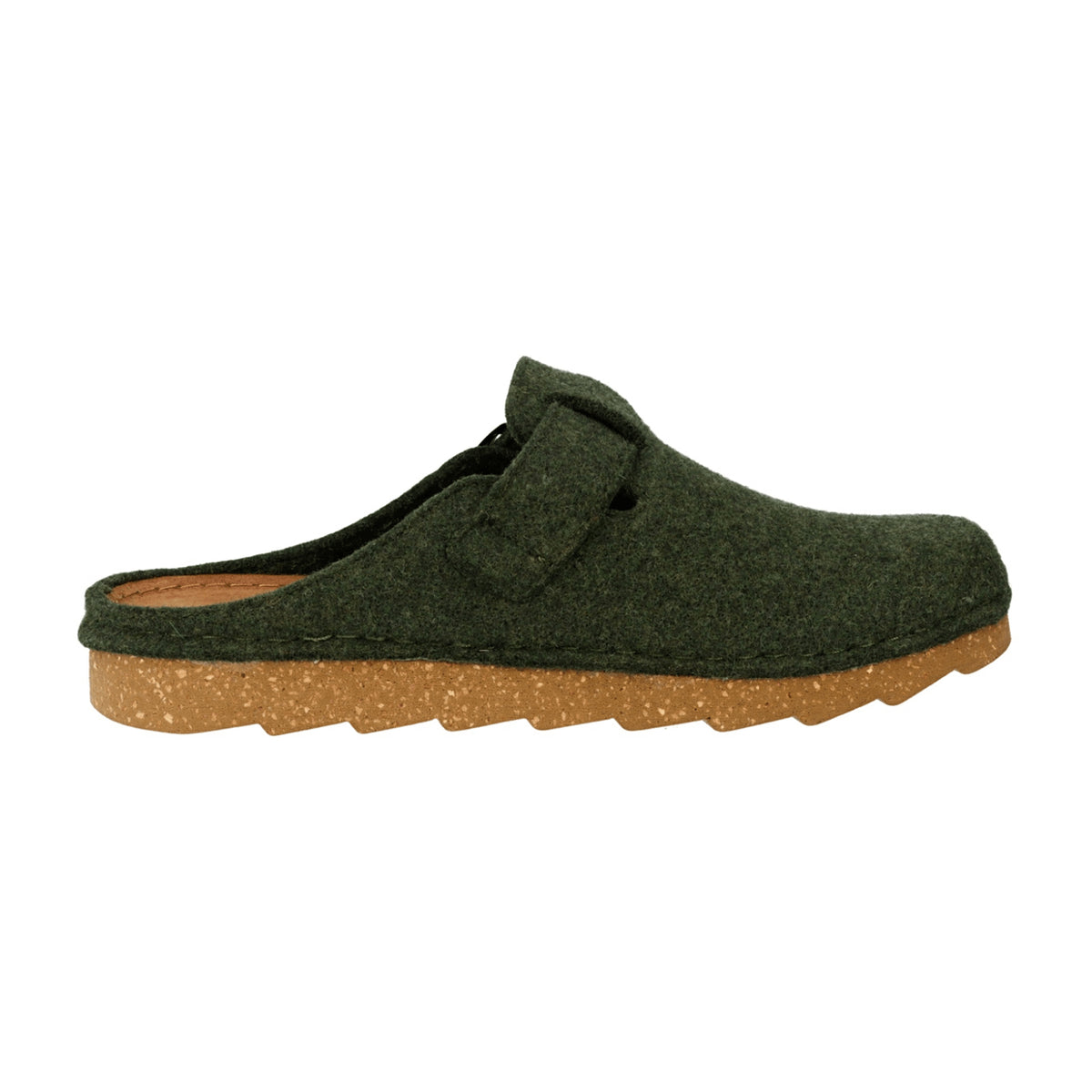 Rohde Men's Green Felt Slippers with Beige Sole for Autumn Winter