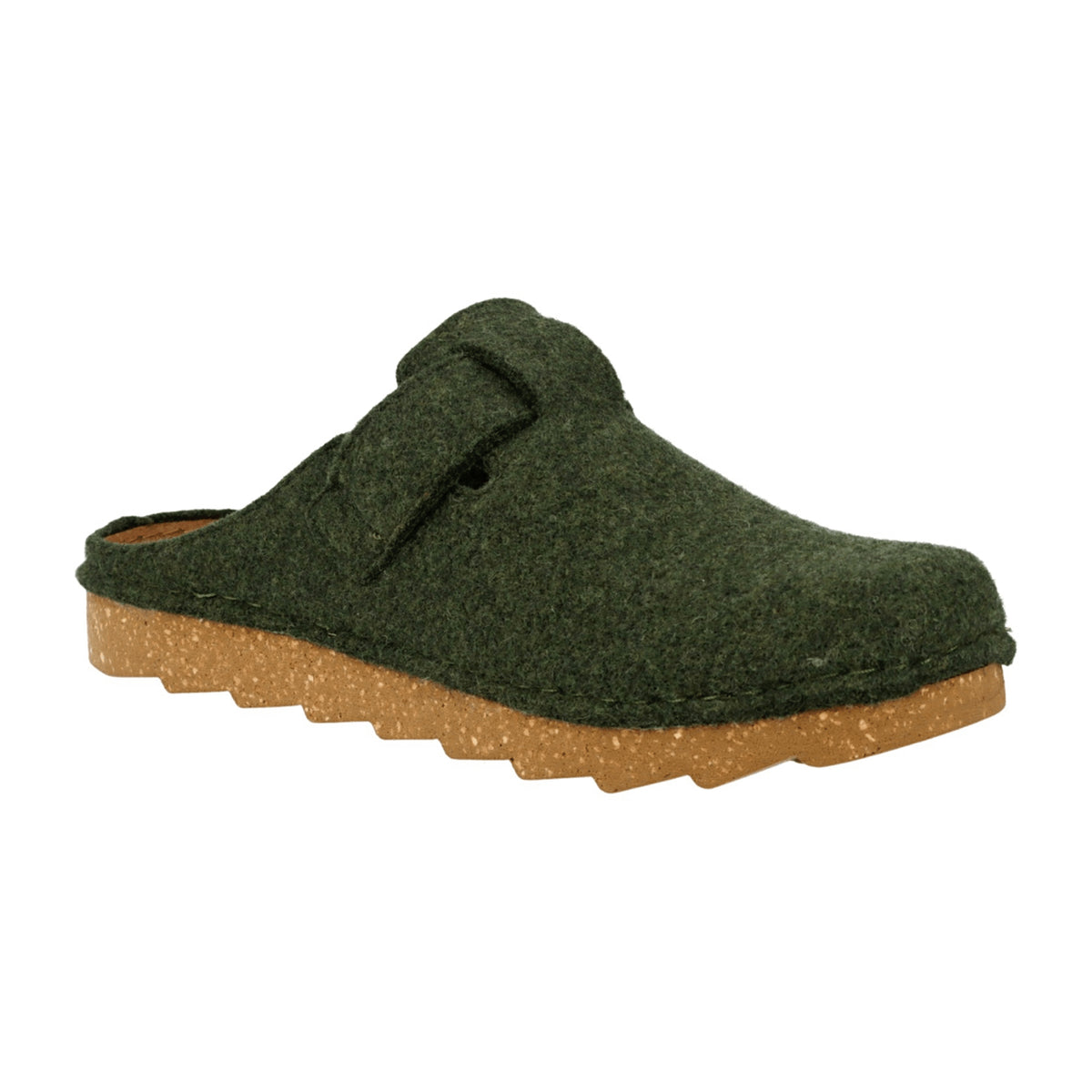 Rohde Men's Green Felt Slippers with Beige Sole for Autumn Winter