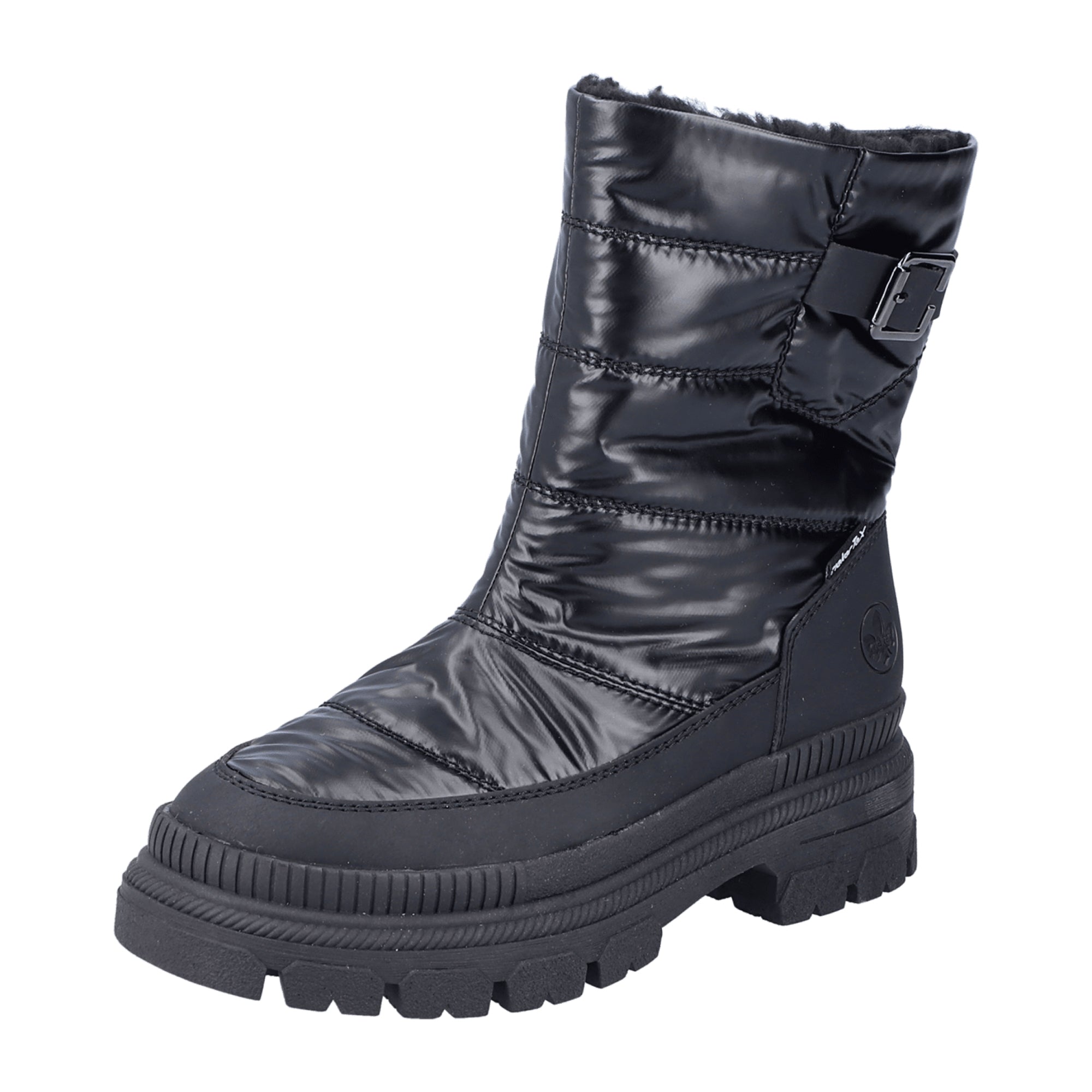 Rieker Y938000 Women's Black Boots with Zipper for Fall Winter