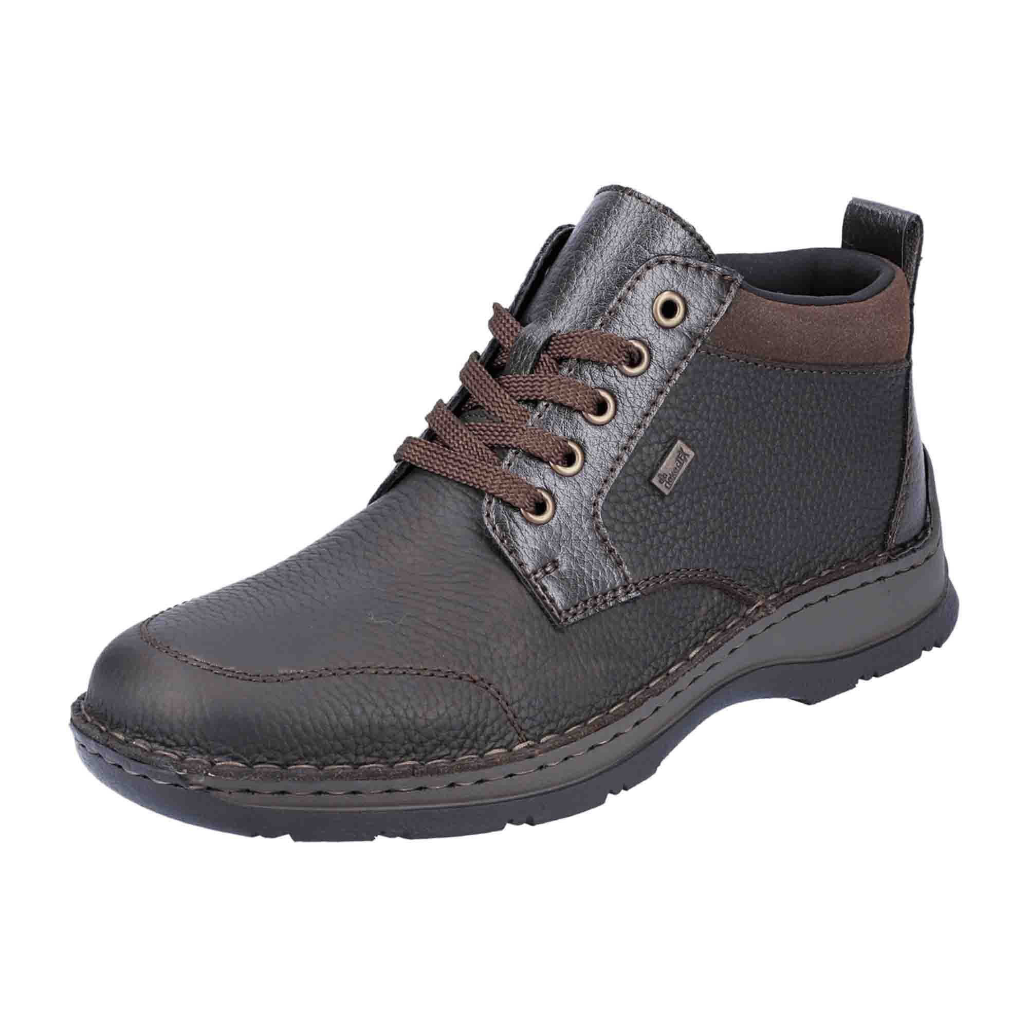Rieker HWK Men's Brown Lace-Up Boots with Sport Sole for Fall and Winter
