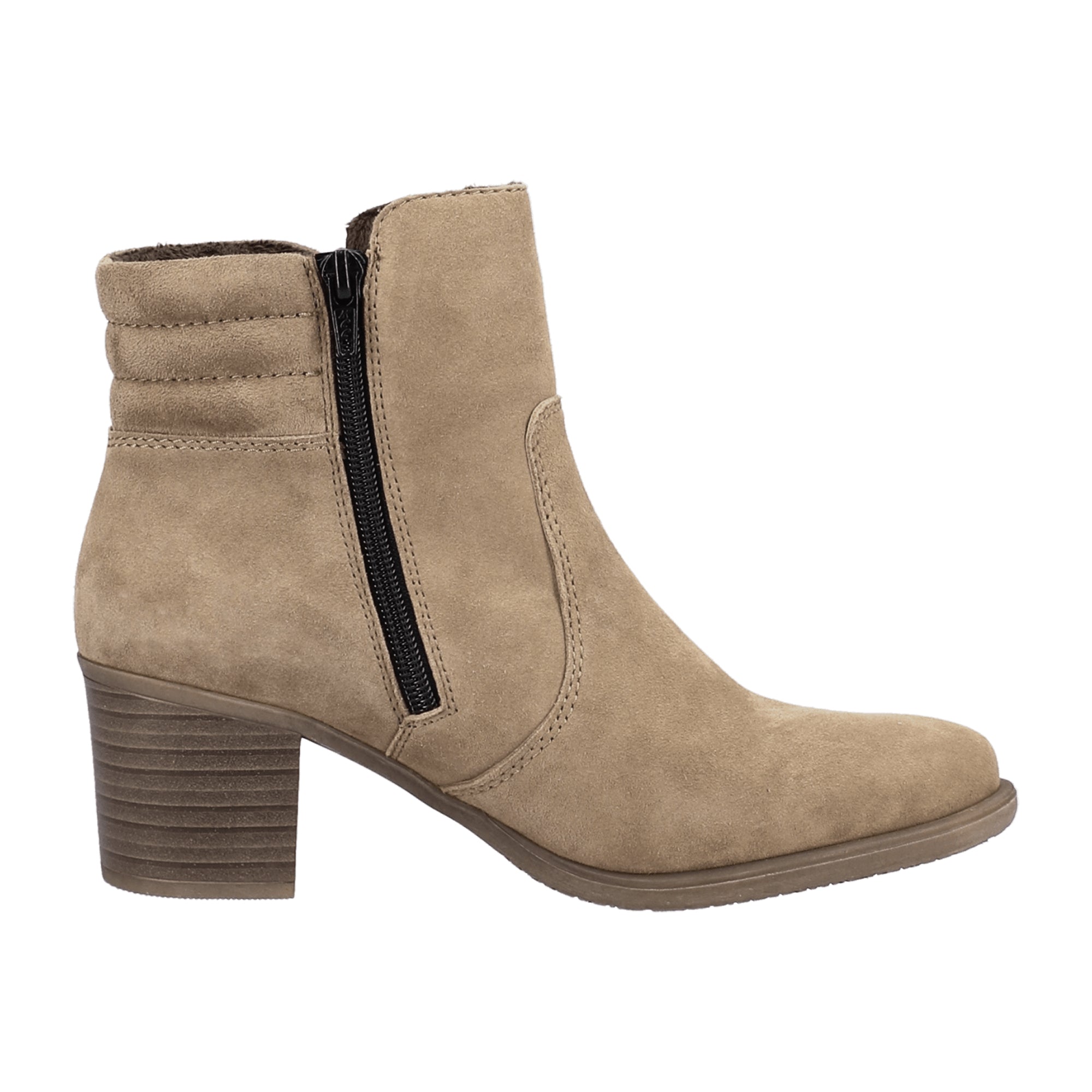 Rieker Y2058 Women's Brown Ankle Boots with Block Heel and Warm Lining