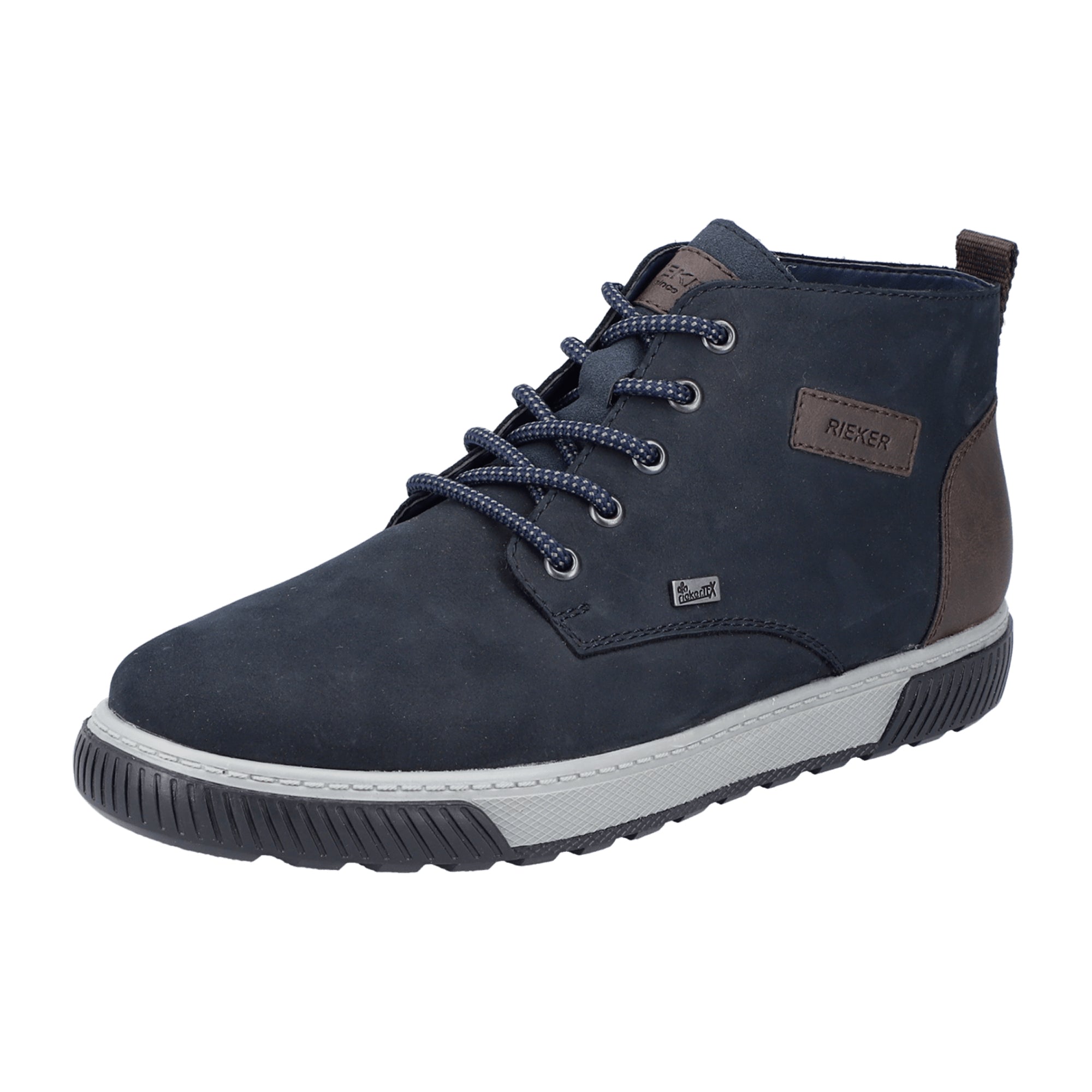 Rieker Tex Blue Men's Shoes with Lace-Up Closure for Fall/Winter