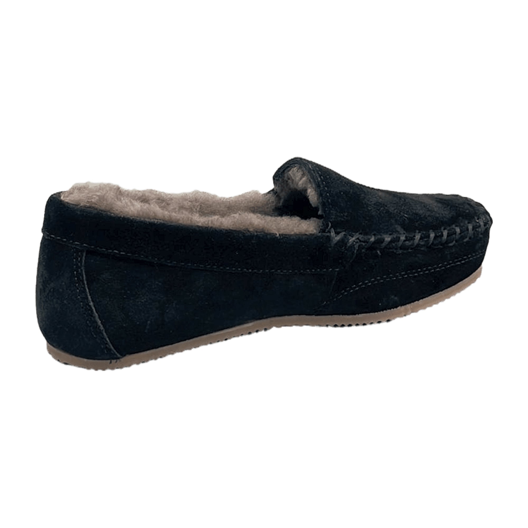 Rohde Women's Black Moccasins Slip-On Suede Warm Lined Removable Insole